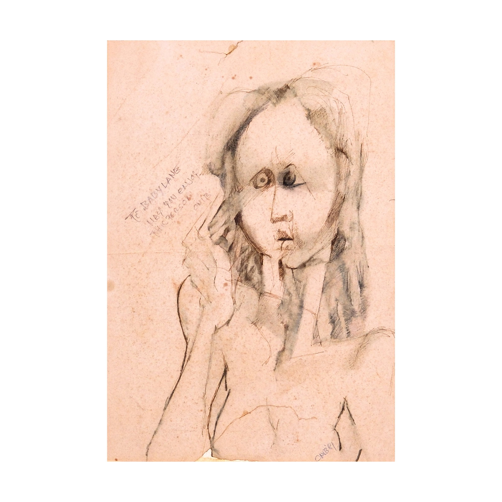 Onib Olmedo (1937 - 1996): PROPERTY FROM THE VIC SALTA COLLECTION Portrait of a Lady signed and dated 1981 (lower right) mixed media on paper 16” x 11” (41 cm x 28 cm) León Gallery wishes to thank Mrs. Gisell