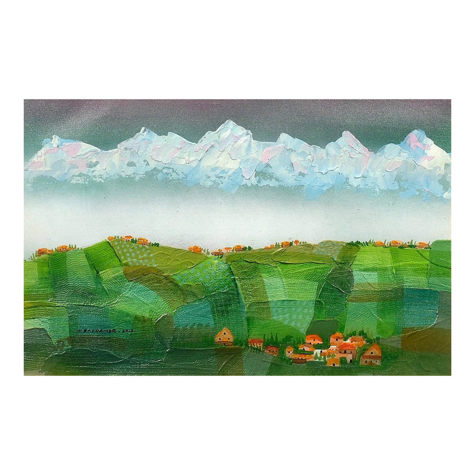 Manuel Baldemor (b. 1947): Flow of the Vinessigned and dated 2012 (lower left)mixed media on paper13” x 20” (33 cm x 51 cm) Accompanied by a certificate issued by Art Circle Gallery and signed by the artist confirmi