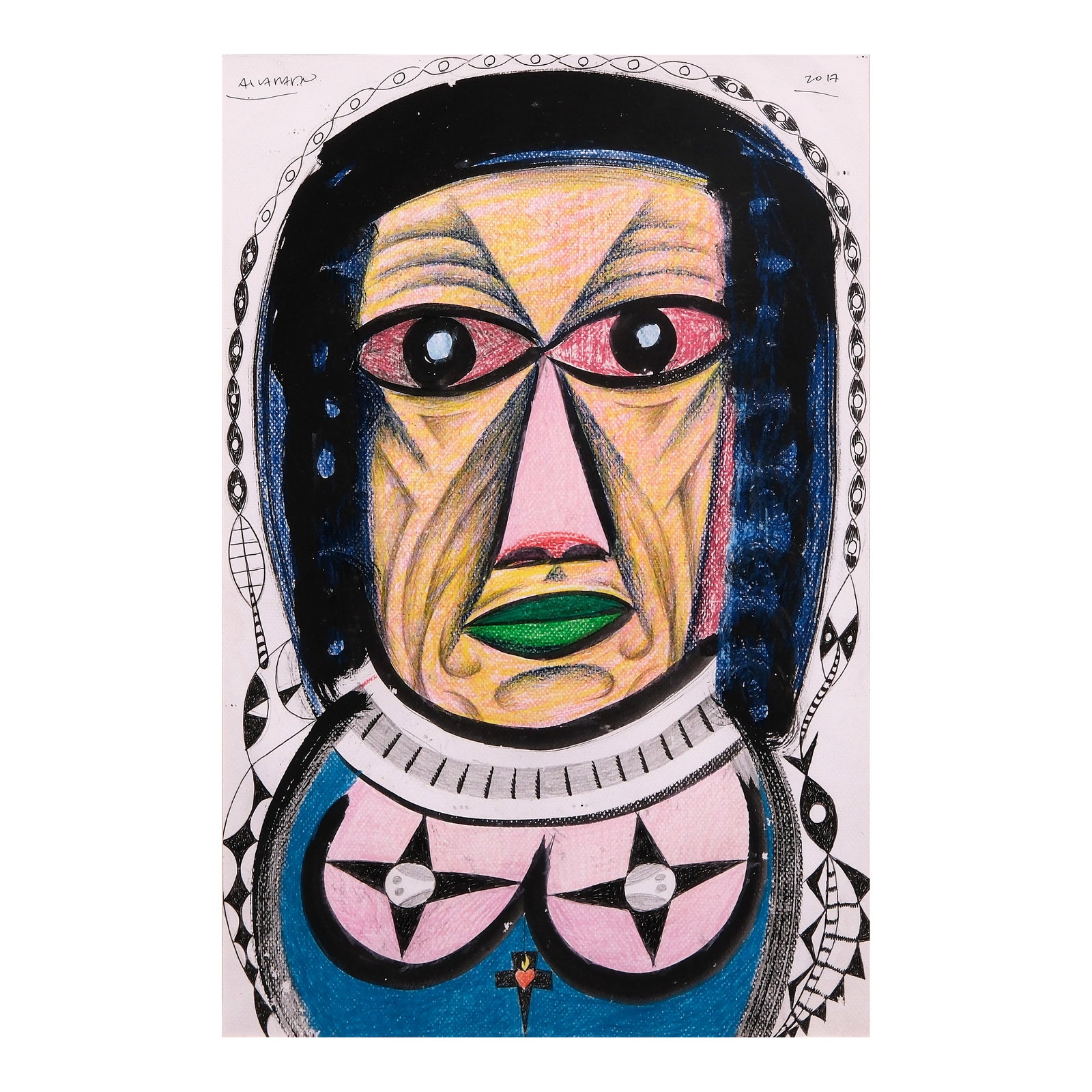 Nunelucio Alvarado (b. 1950): Si Lolasigned (upper left)dated 2017 (upper right)mixed media on paper17 1/2” x 11 1/2” (44 cm x 29 cm)