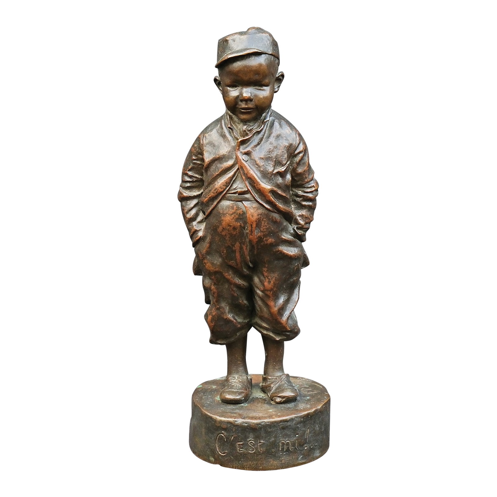 Felix Pardo de Tavera (1859 - 1932): C’est mi!... (Bercks/Mer)signed and dated 1890; stamped 187bronzeH: 11” (28 cm)L: 4” (10 cm)W: 3 1/2” (9 cm)