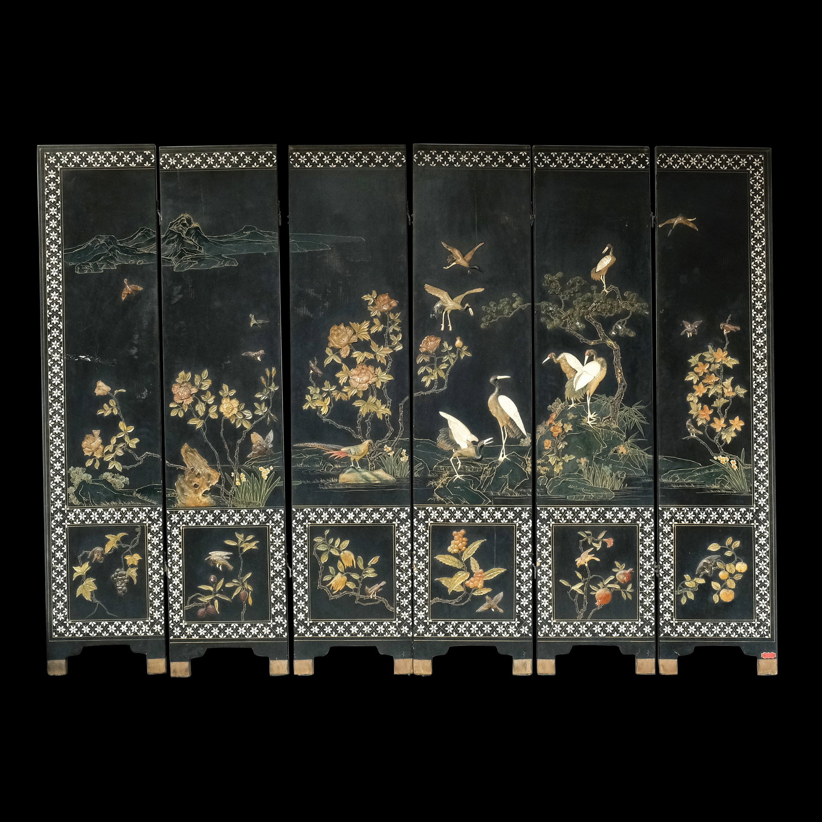 Six Panel Oriental Screen or Room Divider (1 of 1)