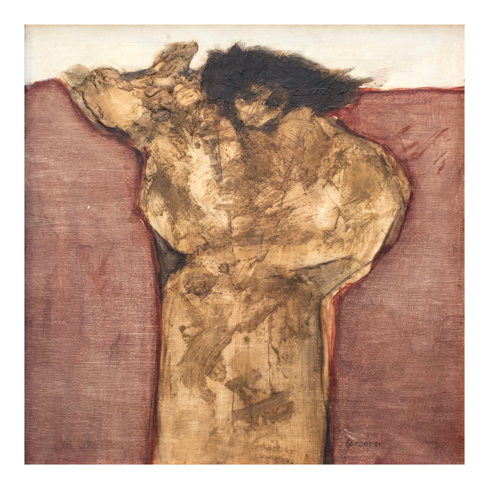 Benedicto Cabrera (b.1942): Sabel Series signed and dated 1967 (lower right) oil on wood 17" x 17" (43 cm x 43 cm) Accompanied by a certificate issued by Finale Art File and signed by the artist confirming the authenticity of th