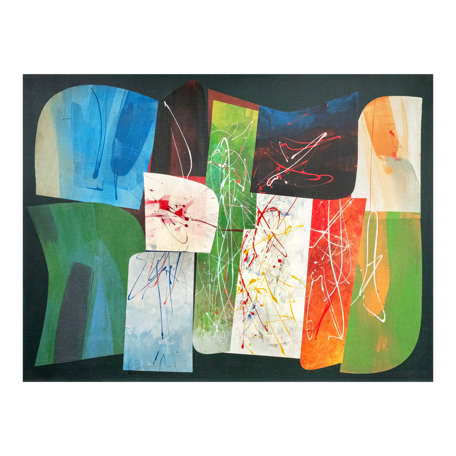 Romulo Olazo (1934 - 2015): Untitled #216 signed and dated 1988 (lower left) acrylic on canvas 36" x 48" (91 cm x 122 cm) PROVENANCE Galleria Duemila By the 1980s, Romulo Olazo had already managed to cement his place in art hist