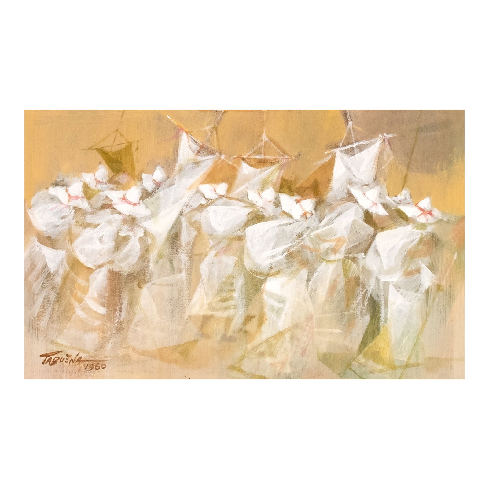 Romeo Tabuena (1921 - 2015): Peregrinos signed and dated 1960 (lower left) oil on board 12" x 19 1/4" (30 cm x 49 cm) PROVENANCE Private collection, Manila While he was best known for his watercolor landscapes, Romeo Tabuena also