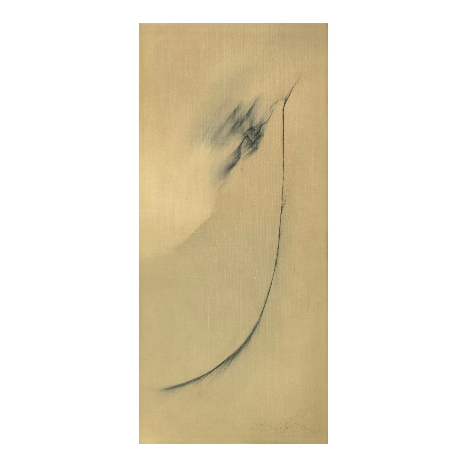 Fernando Z?bel (1924 - 1984): La Raya (La Bola) signed (lower right and verso), dated 1966, titled, and inscribed "La Raya / 60 x 27 cm / Nov 1966 / Nº - 66 - 48" oil on canvas 23 1/4" x 10" (60 cm x 27 cm) PROVENANCE Christi