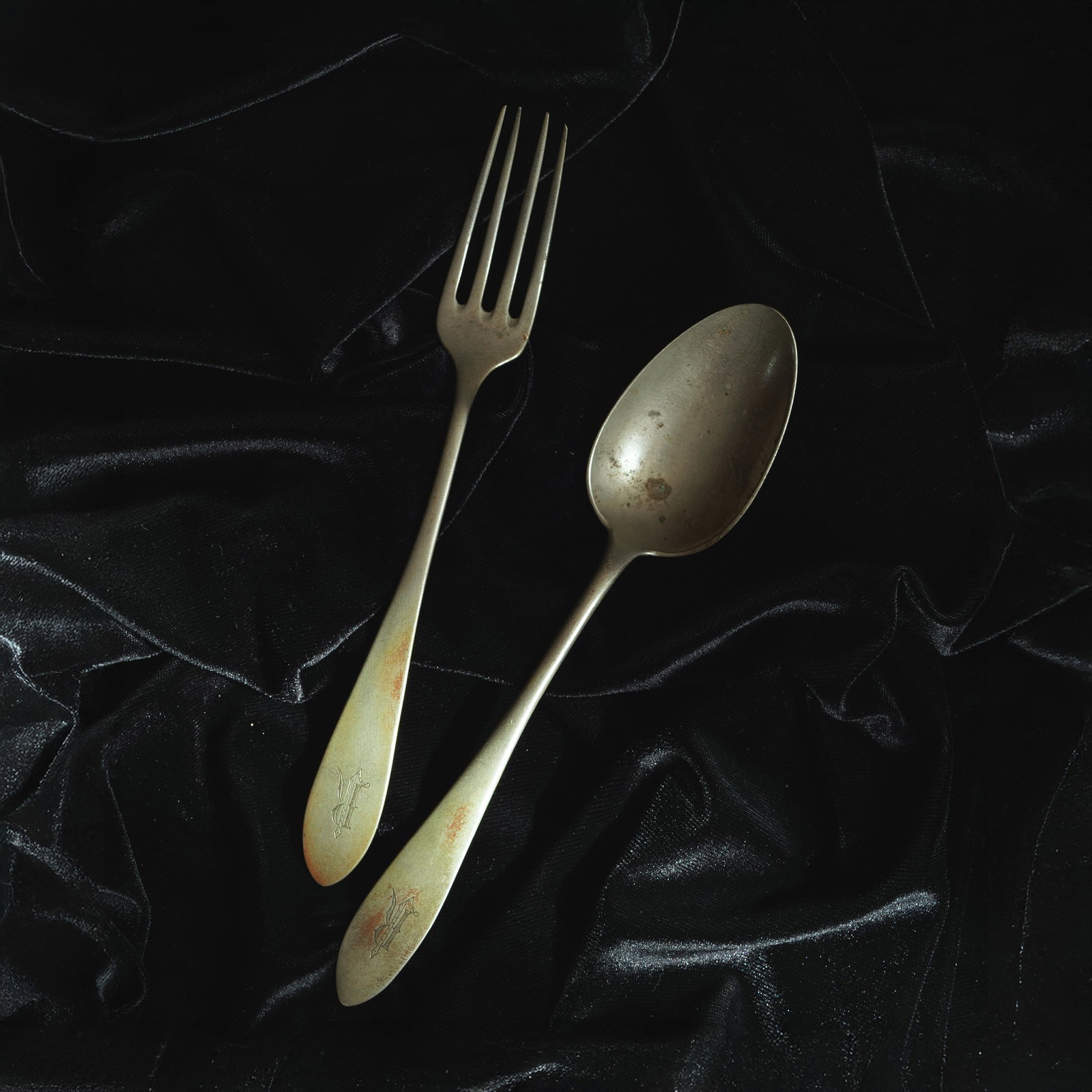 Jose Rizal?s Dinner Set: PROPERTY FROM THE DR. LEONCIO LOPEZ-RIZAL FAMILY José Rizal’s Personal Flatware consisting of dinner fork and spoon, engraved with “J.R.” for José Rizal F.M. & Cie.
