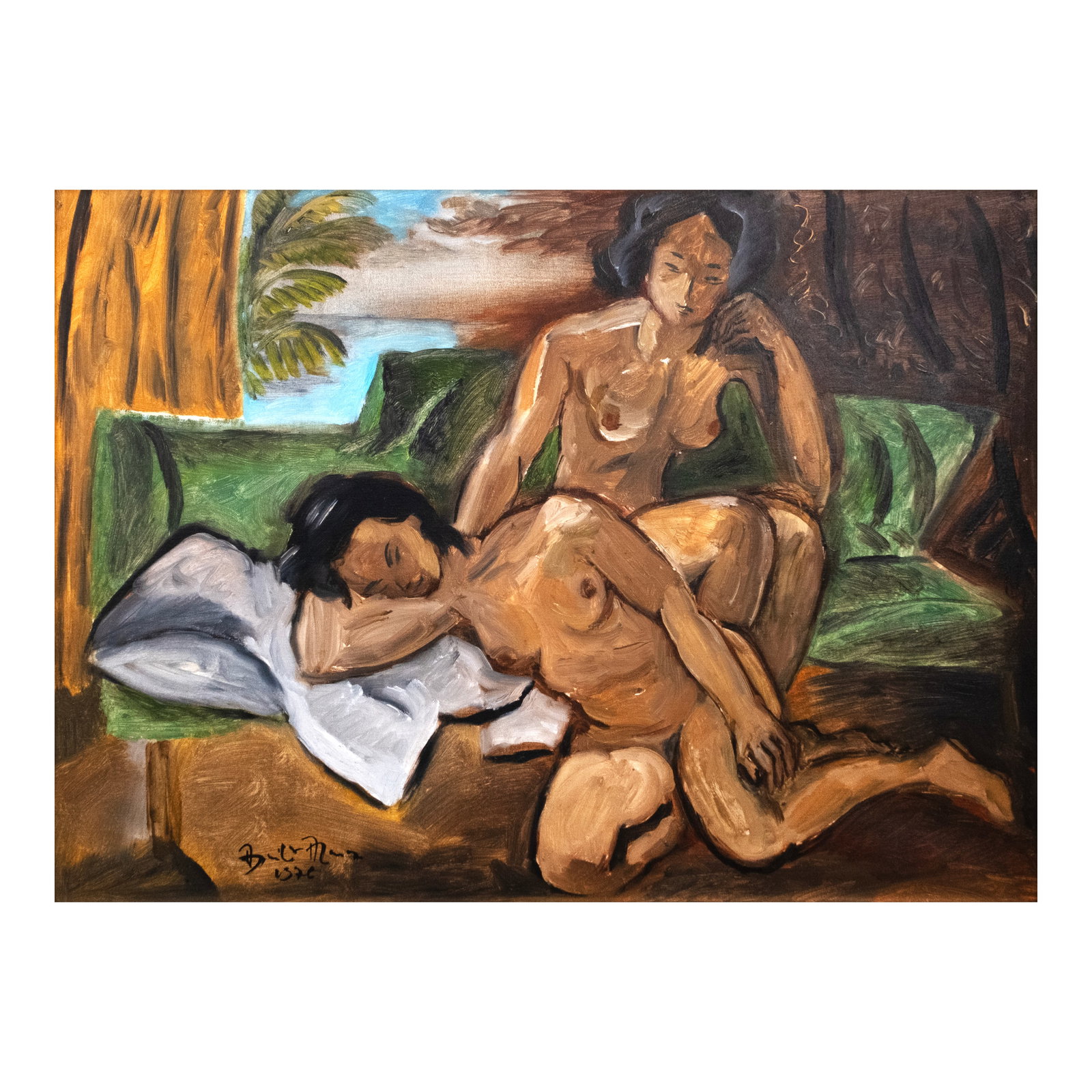 Federico Aguilar Alcuaz (1932 - 2011): Two Nudes signed and dated 1976 (lower left) oil on canvas 18" x 24" (46 cm x 61 cm) Leon Gallery wishes to thank Mr. Christian M. Aguilar for confirming the authenticity of this lot PROVENANCE Privat