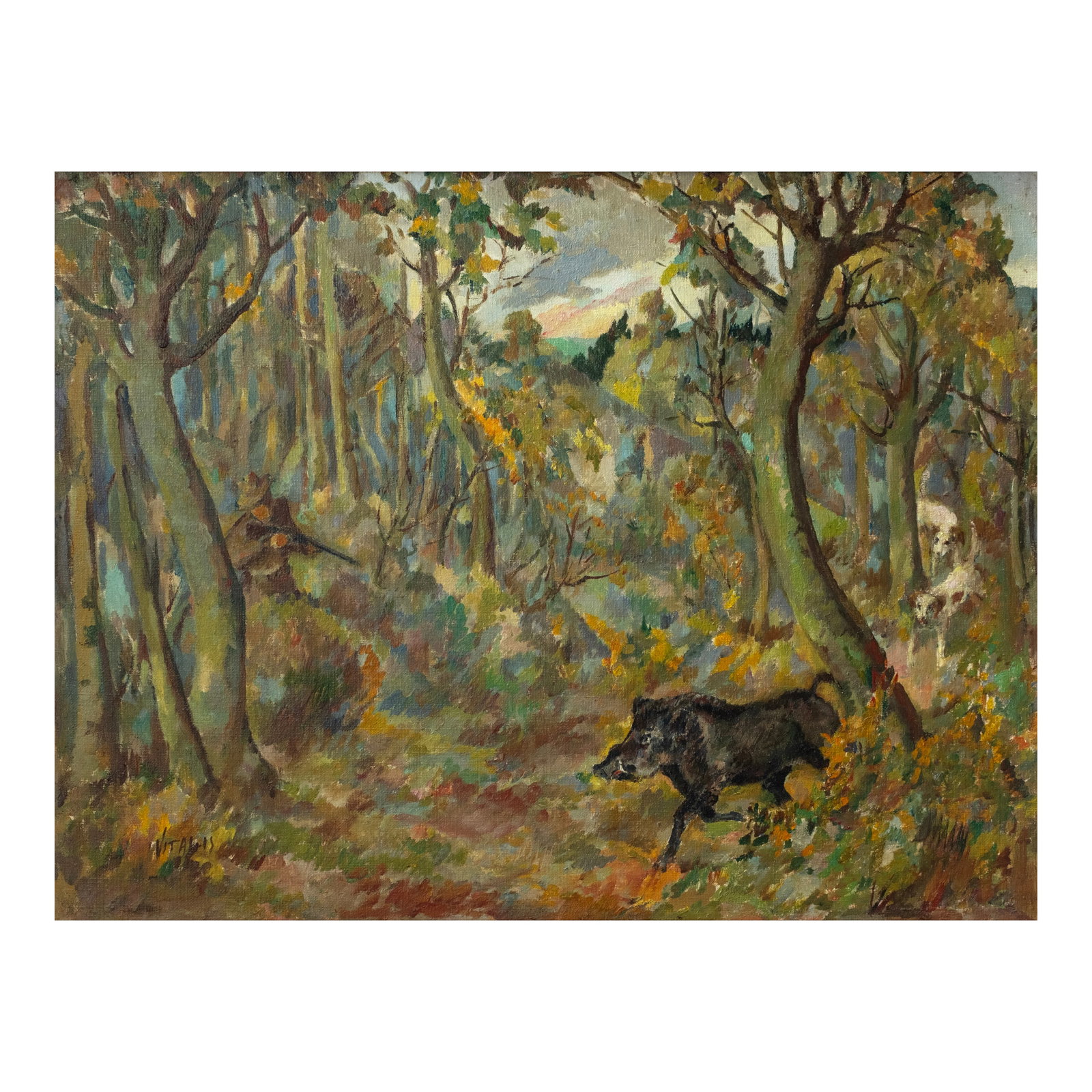 Macario Vitalis (1898 - 1990): Untitled signed (lower left and verso) dated 1961 (verso) oil on canvas 19" x 24 3/4" (48 cm x 63 cm) León Gallery wishes to thank Comité Vitalis for confirming the authenticity o