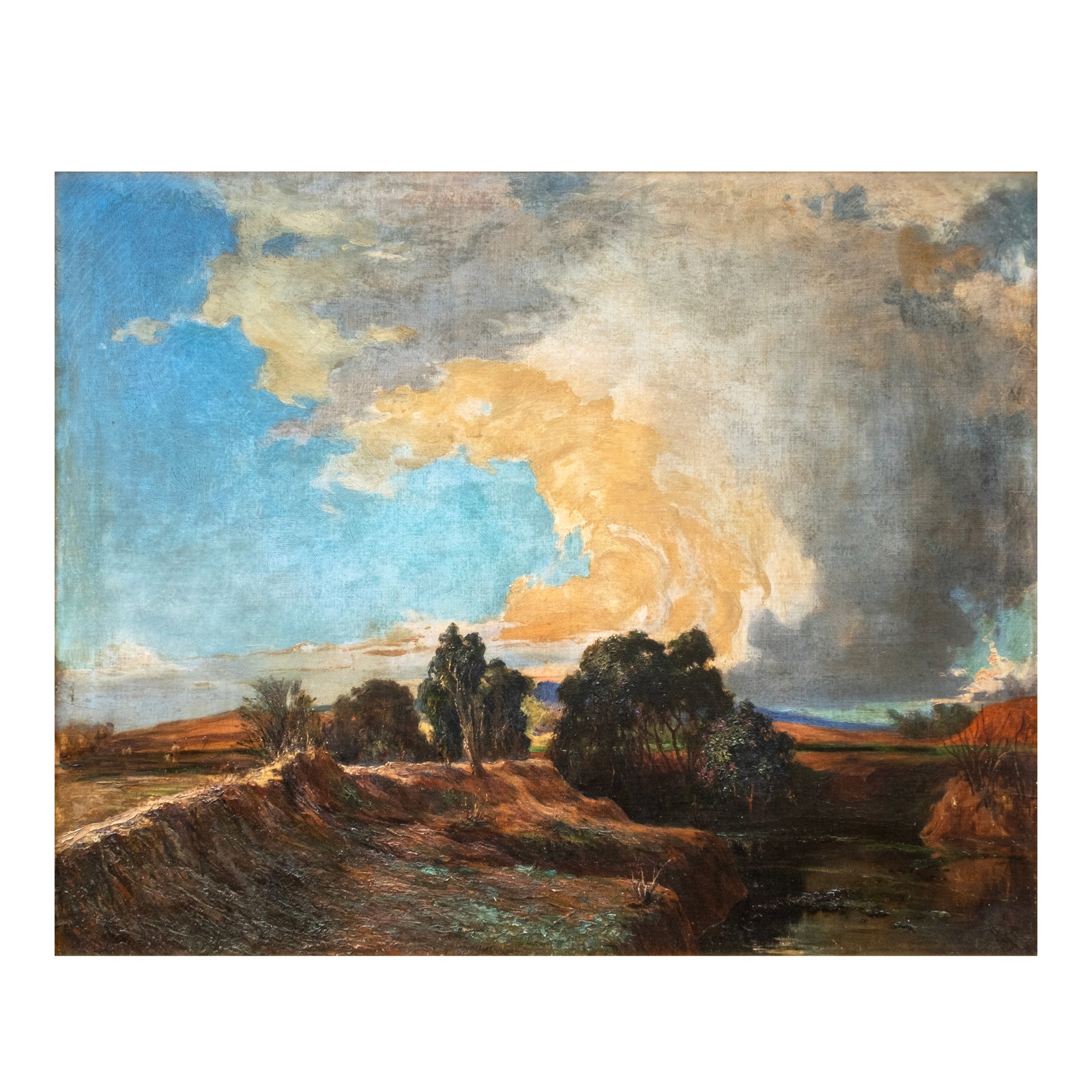 Fabian dela Rosa (1869 - 1937): Country Landscape (Riverside View of Santa Ana, Manila) signed (lower left) ca.1930 oil on canvas 31" x 39" (79 cm x 99 cm) PROVENANCE Acquired directly from the artist by Arsenio and Agapita T