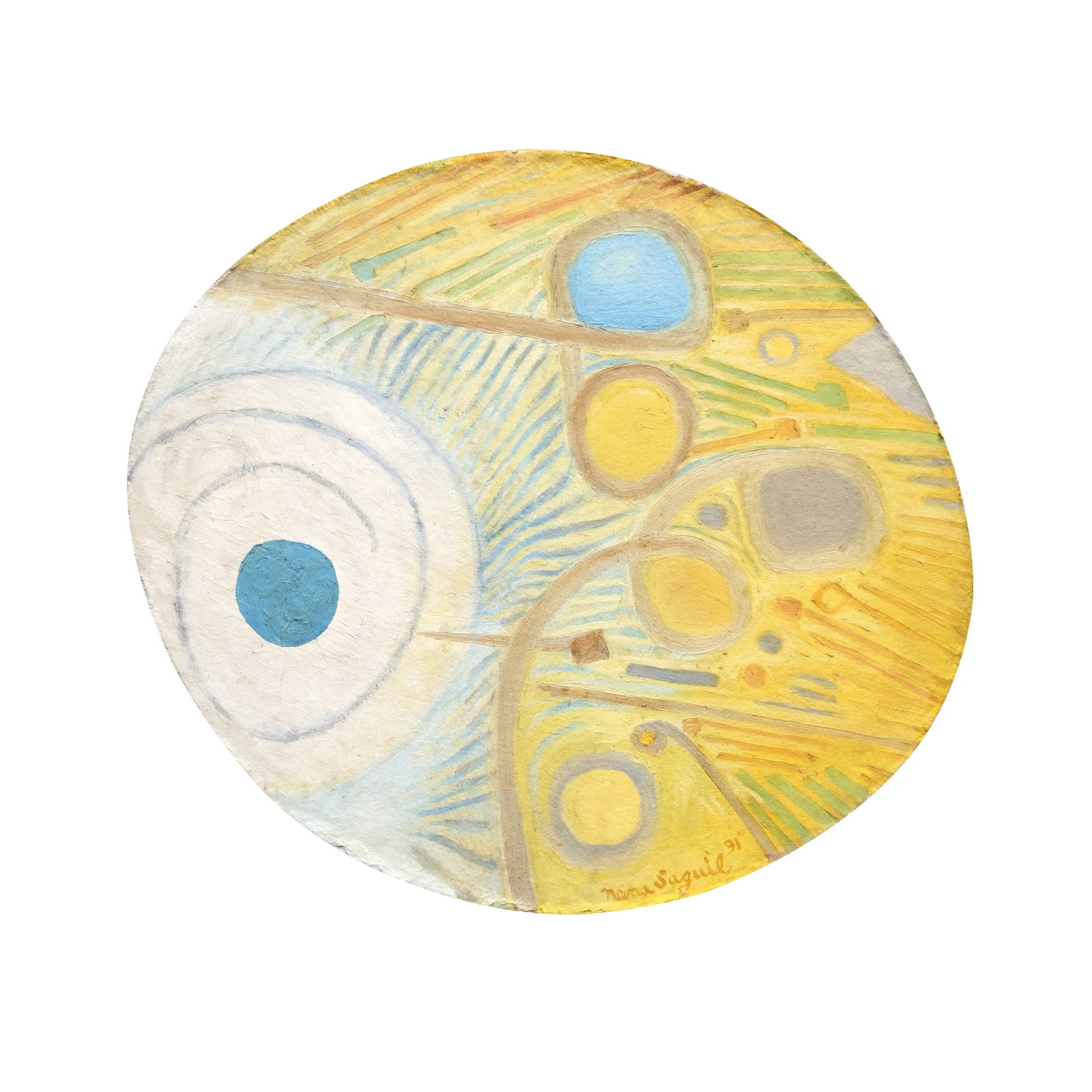 Nena Saguil (1914 - 1994): Sans Titre (Untitled) signed and dated 1991 (lower right) oil on canvas 30" x 32 1/2" (76 cm x 83 cm) PROVENANCE Private collection, Manila Simplicia “Nena” Laconico Saguil