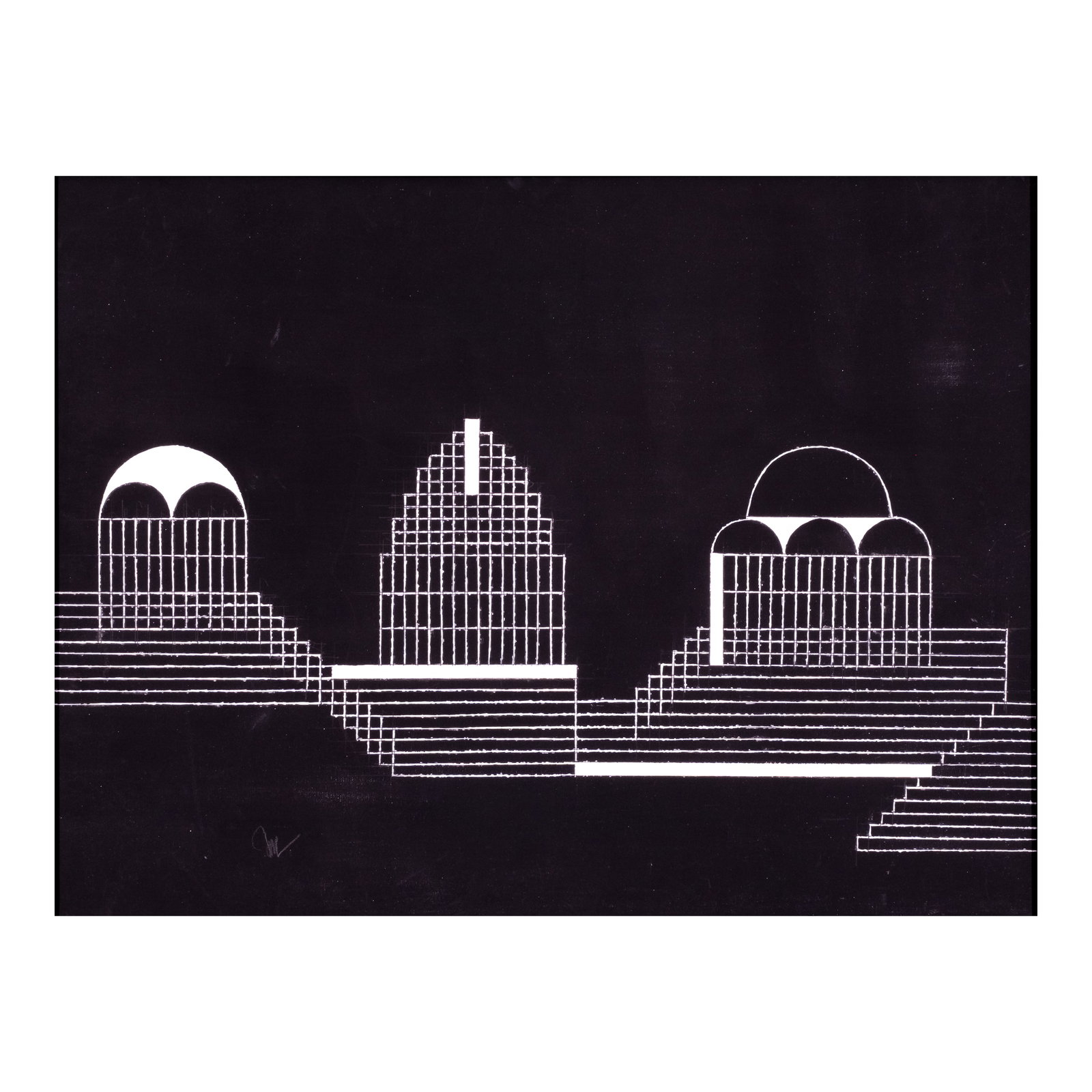 Arturo Luz (1926 - 2021): Cities of The Past signed (lower left) dated 2015 acrylic on canvas 24" x 32" (61 cm x 81 cm) Accompanied by a certificate issued by Ms. Luisa Luz-Lansigan confirming the authenticity of this l