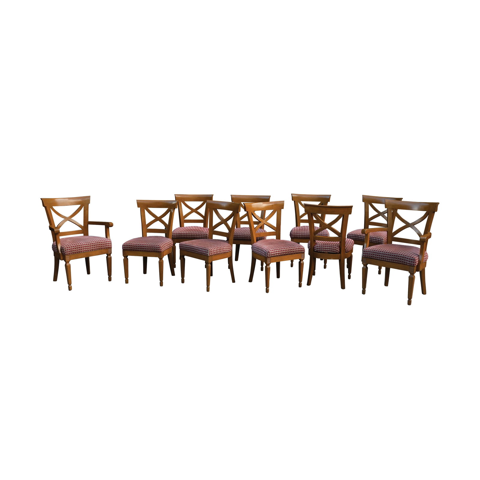A Group of Ten Dining Chairs hardwood (1 of 1)