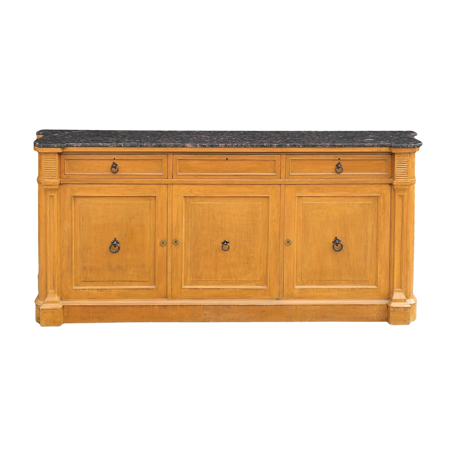 A Three Door Marble Top Sideboard (1 of 1)