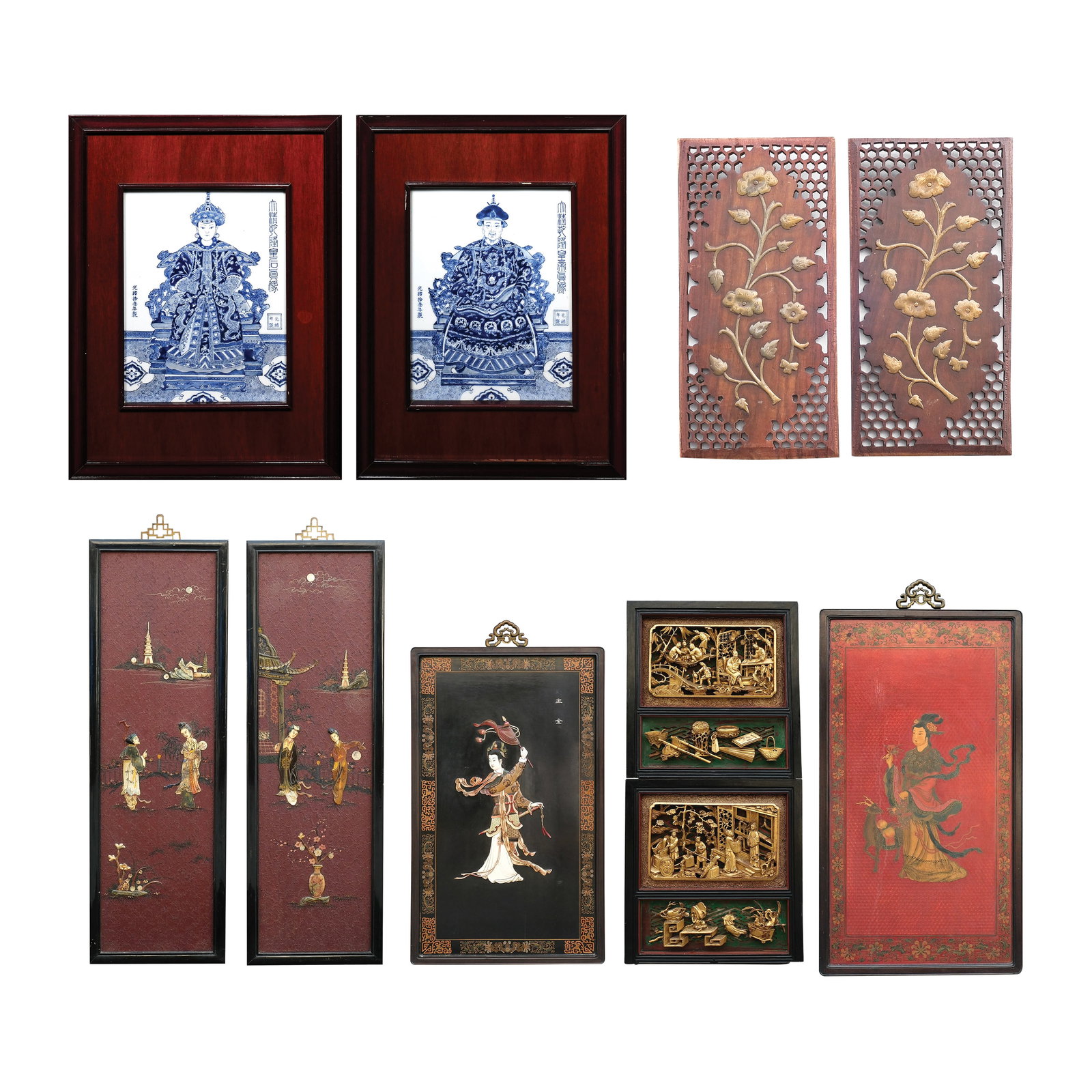 A Group of Wall Hung Oriental Panels (1 of 3)