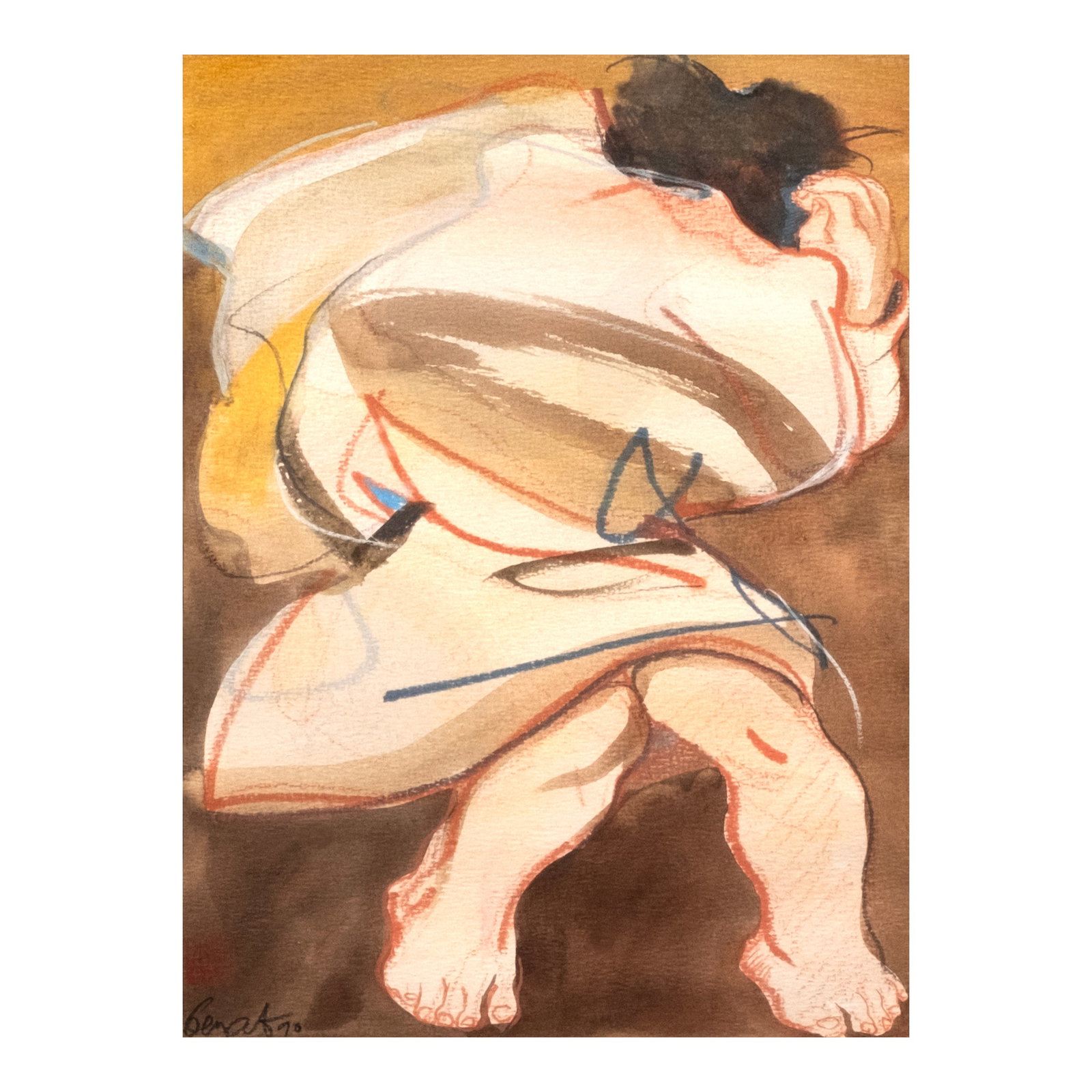 Benedicto Cabrera (b. 1942): Sabel signed and dated 1990 (lower left) watercolor on paper 12 1/4" x 9" (31 cm x 23 cm) PROVENANCE Private collection, Manila Presenting another graceful and emotionally charged portrayal of a woman