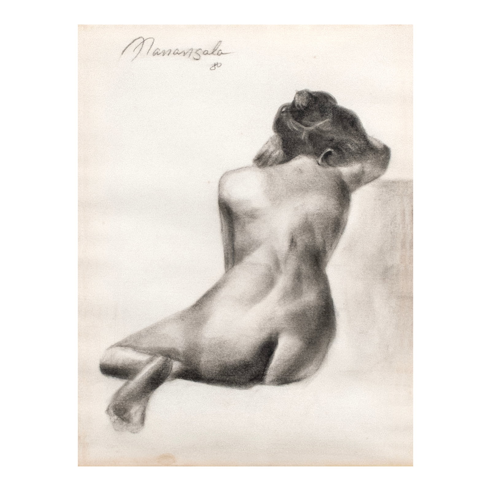 Vicente Manansala (1910 - 1981): Nude signed and dated 1980 (upper left) charcoal on paper 11 1/2" x 8 1/2" (29 cm x 22 cm) PROVENANCE Acquired directly from the artist by the present owner Admittedly obsessed with drawing, National 