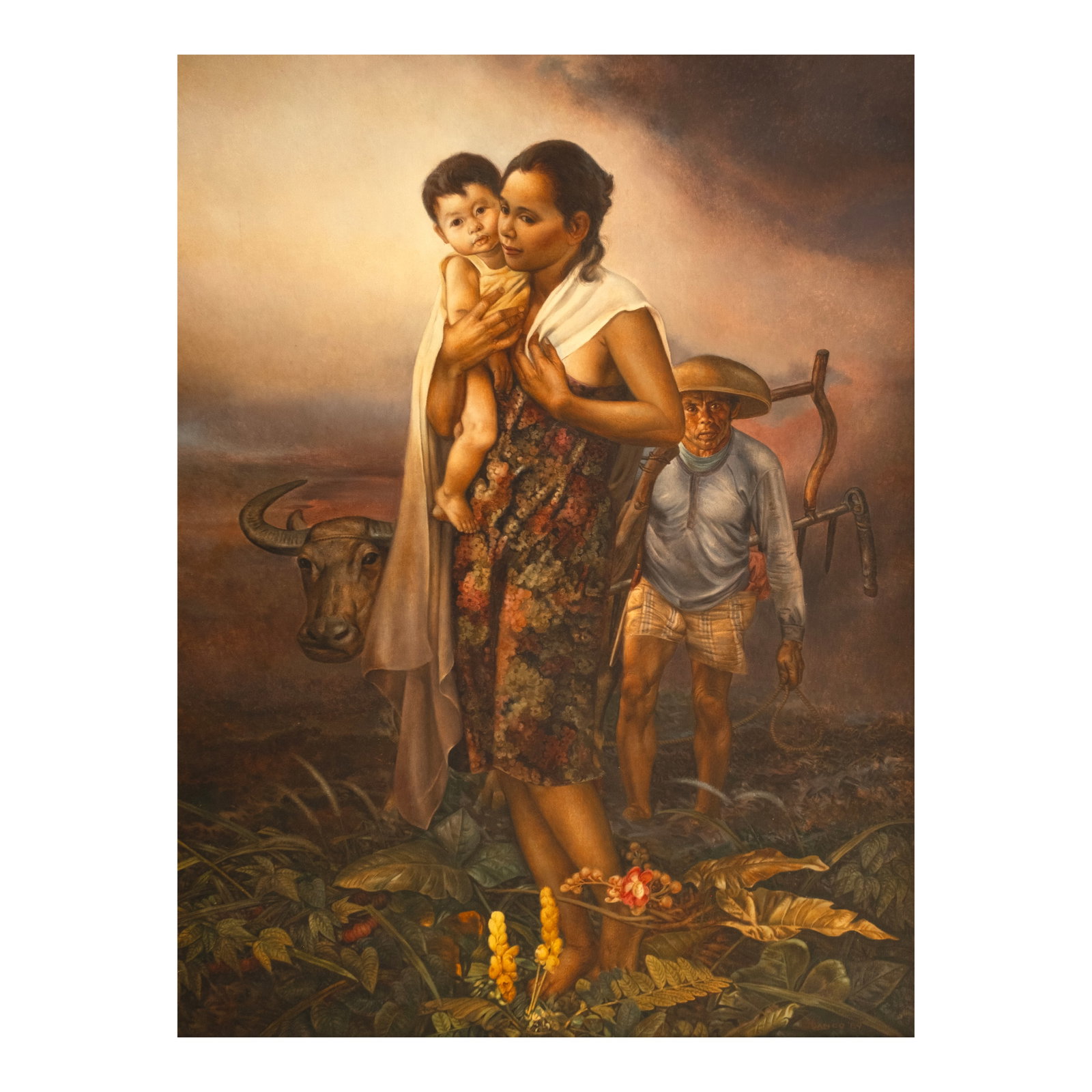 Jose Blanco (1932 - 2008): Mother and Child signed and dated 1989 (lower right) oil on canvas 47” x 35” (119 cm x 89 cm) PROVENANCE Private collection, Manila Amagnificent masterpiece that combines meticulous re