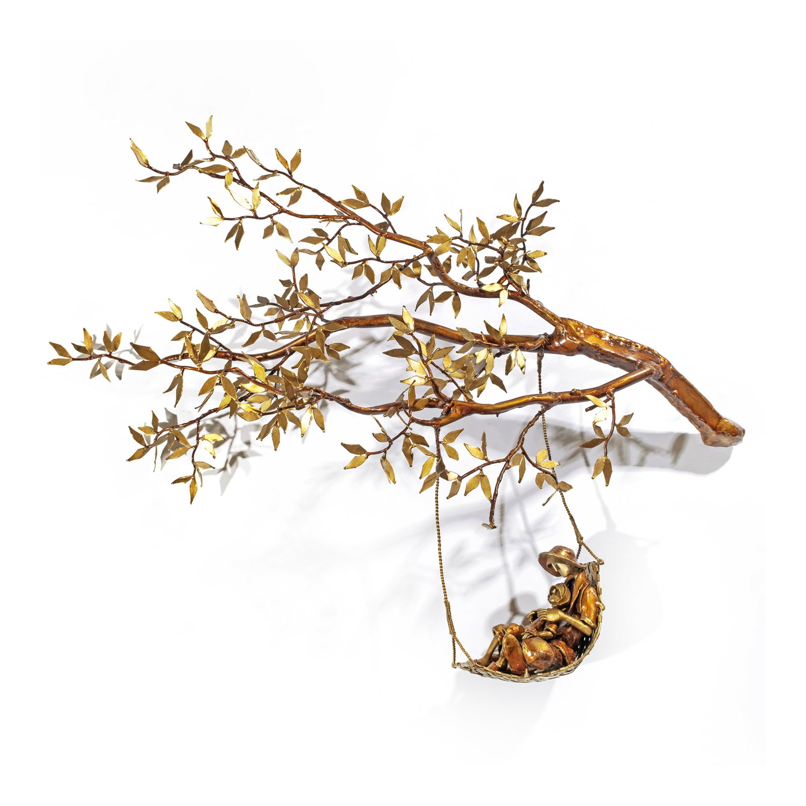 Michael Cacnio (b. 1969): In His Arms (Father and Son Series) signed and dated 2006 brass H: 24" (61 cm) L: 30 1/2" (77 cm) W: 9 1/2" (24 cm) Accompanied by a certificate signed by the artist confirming the authenticity of thi