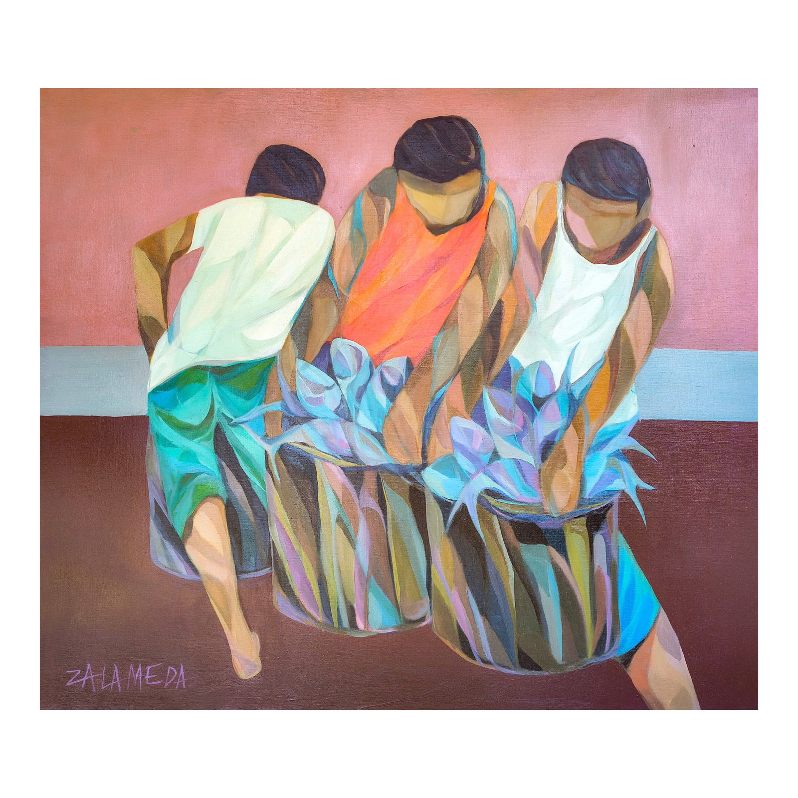 Oscar Zalameda (1930 - 2010): Untitled signed (lower left) ca.1970 oil on canvas 35 1/2" x 41" (90 cm x 104 cm) PROVENANCE Private collection, Spain There is no denying Oscar Zalameda's distinctive and versatile artistry