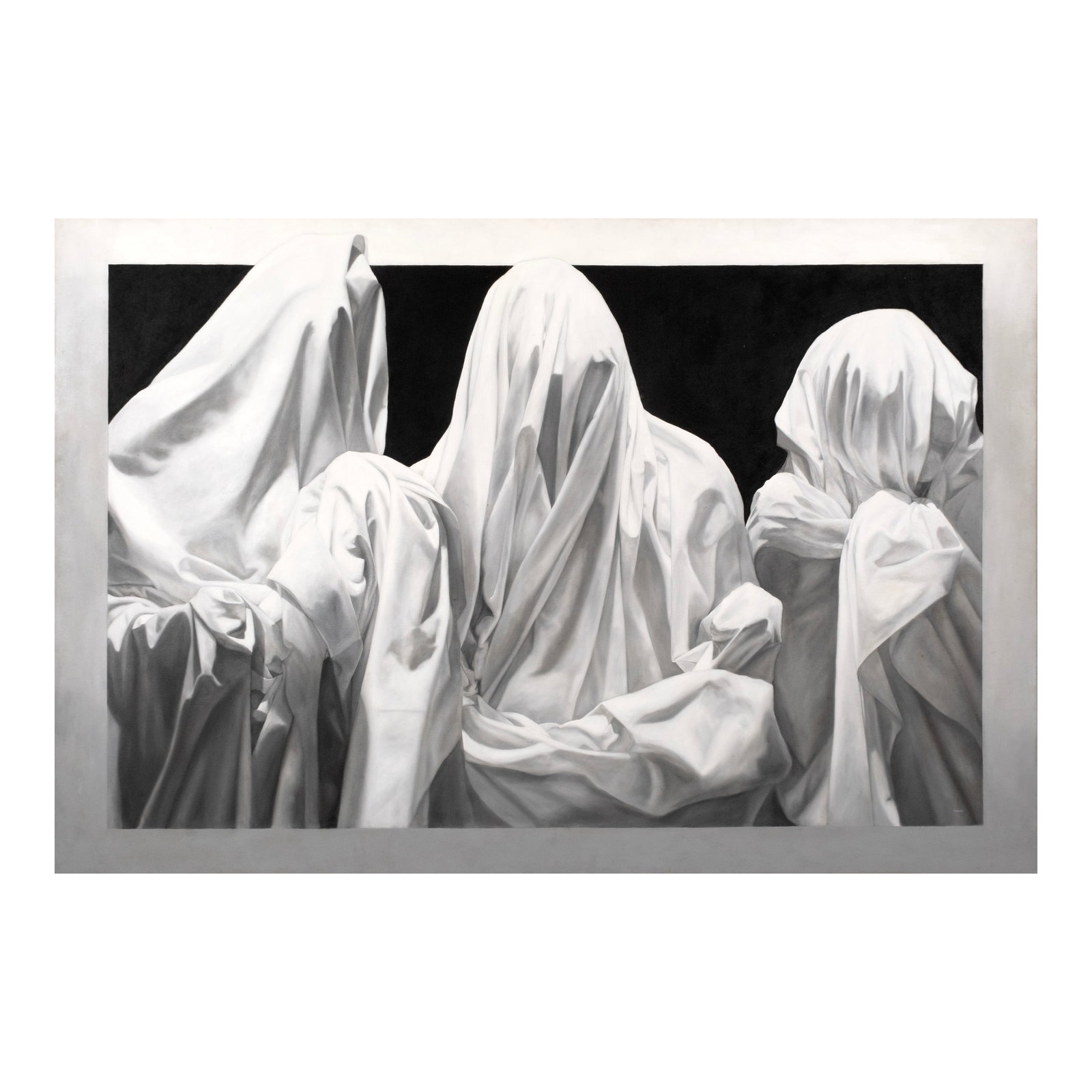 Dino Gabito (b. 1989): Shroud No. 18 signed (lower right) oil on canvas 48" x 72" (122 cm x 183 cm) PROVENANCE Private collection, Manila Achildhood fascination with fabric and drapery led artist Dino Gabito to create a