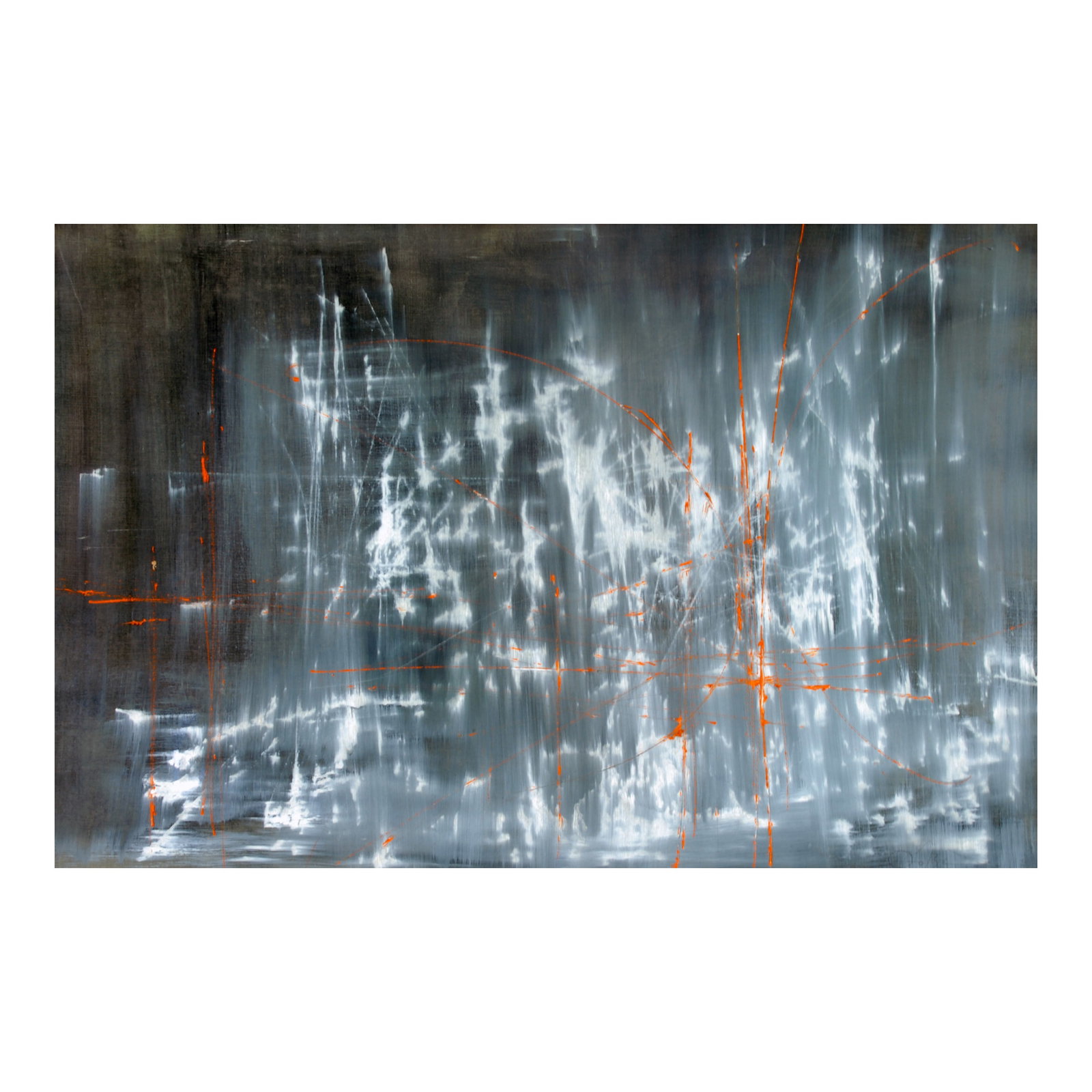 Fernando Z?bel (1924 - 1984): Saeta 82 - Filadelfia (Blanco sobre gris) signed (lower right) dated 1958 oil on canvas 24" x 36" (61 cm x 91 cm) PROVENANCE A gift from the artist to Carl Steele in 1958 Private collection, Madrid