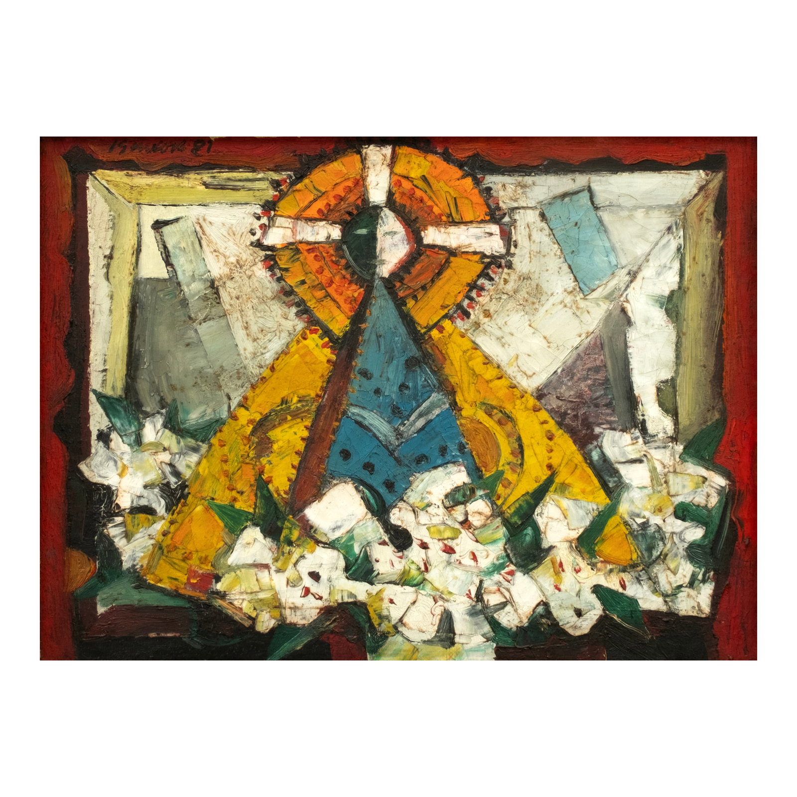 Ang Kiukok (1931 - 2005): Rosary Queen signed and dated 1981 (upper left) oil on canvas 12" x 16" (30 cm x 41 cm) Accompanied by a certificate issued by Finale Art File confirming the authenticity of this lot PROVENANCE Pr
