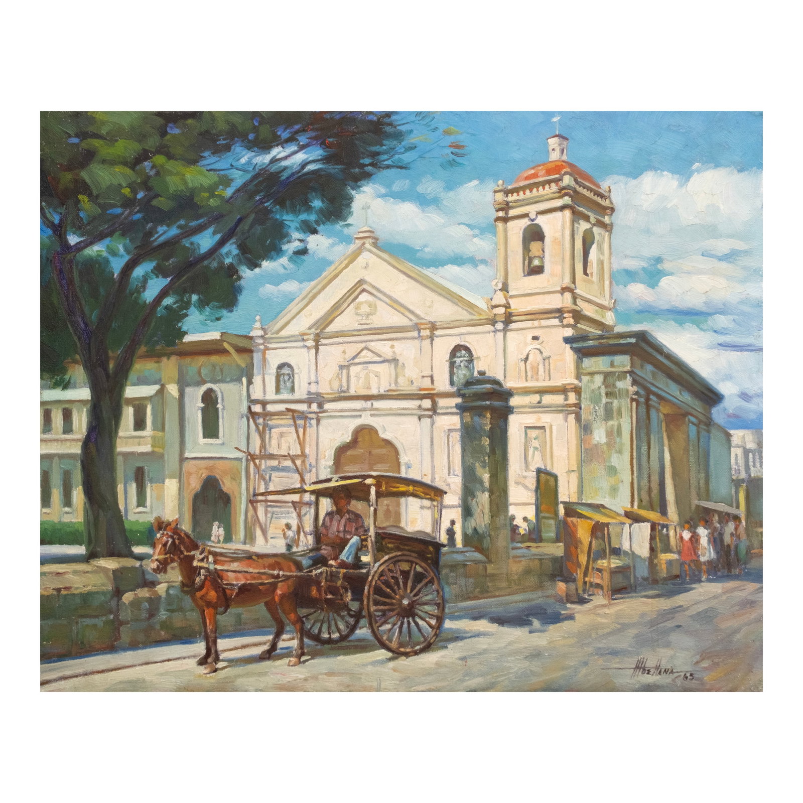 Martino Abellana (1914 - 1988): Basilica of Santo Niño de Cebu signed and dated 1965 (lower right) oil on canvas 16" x 20" (41 cm x 51 cm) PROVENANCE Private collection, USA This painting by Martino Abellana, the “D