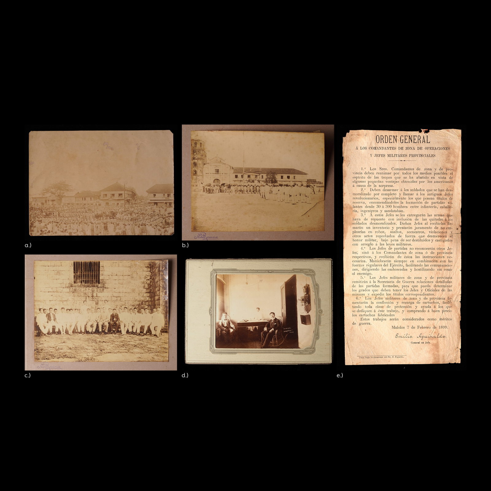 Four Exceedingly Rare Photographs and Printed General Order from Aguinaldo (1 of 1)