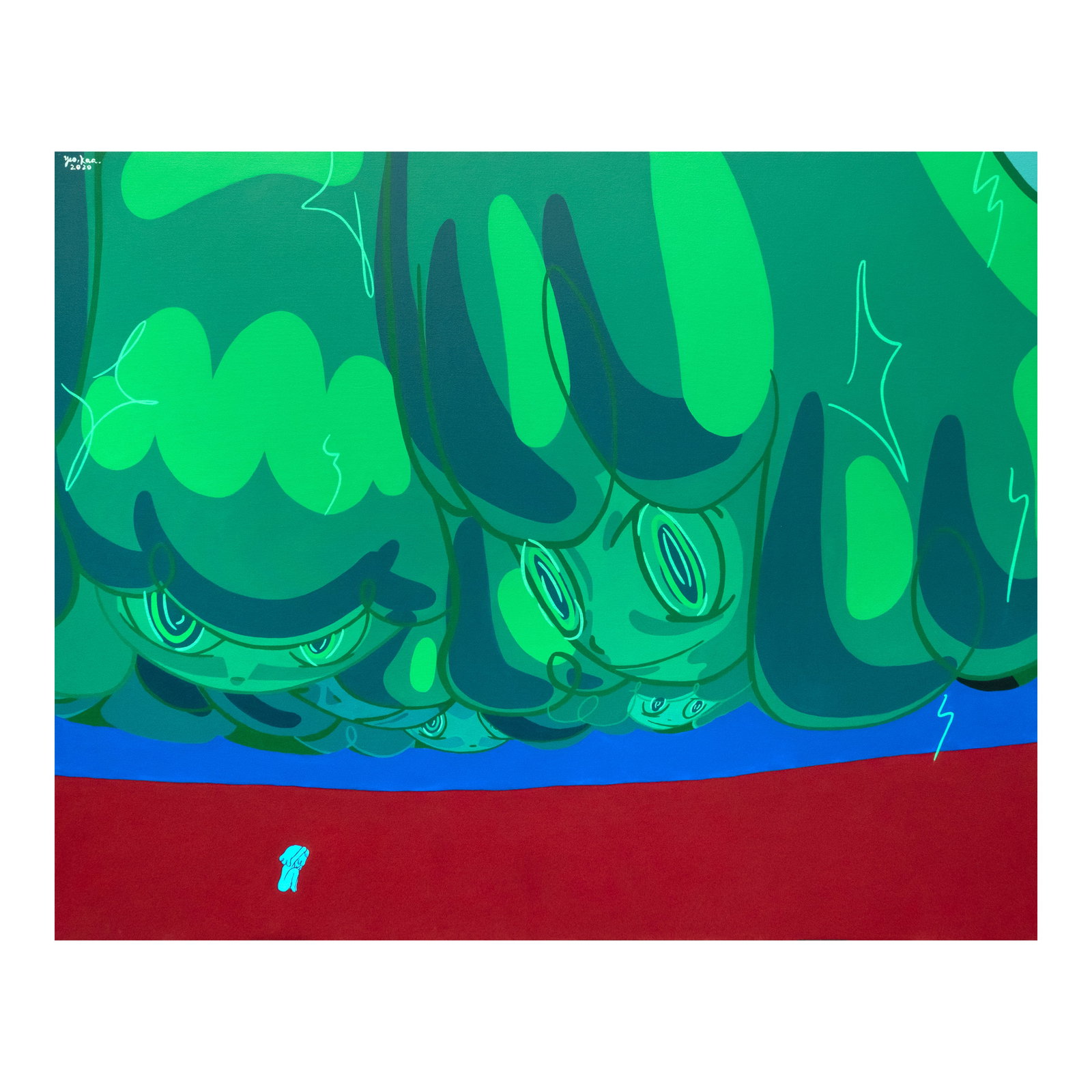 Yeo Kaa (b. 1989): Langit na Galit signed and dated 2020 (upper left) acrylic on canvas 48" x 60" (122 cm x 152 cm) Accompanied by a certificate issued by YAVUZ Gallery and signed by the artist confirming the authentici