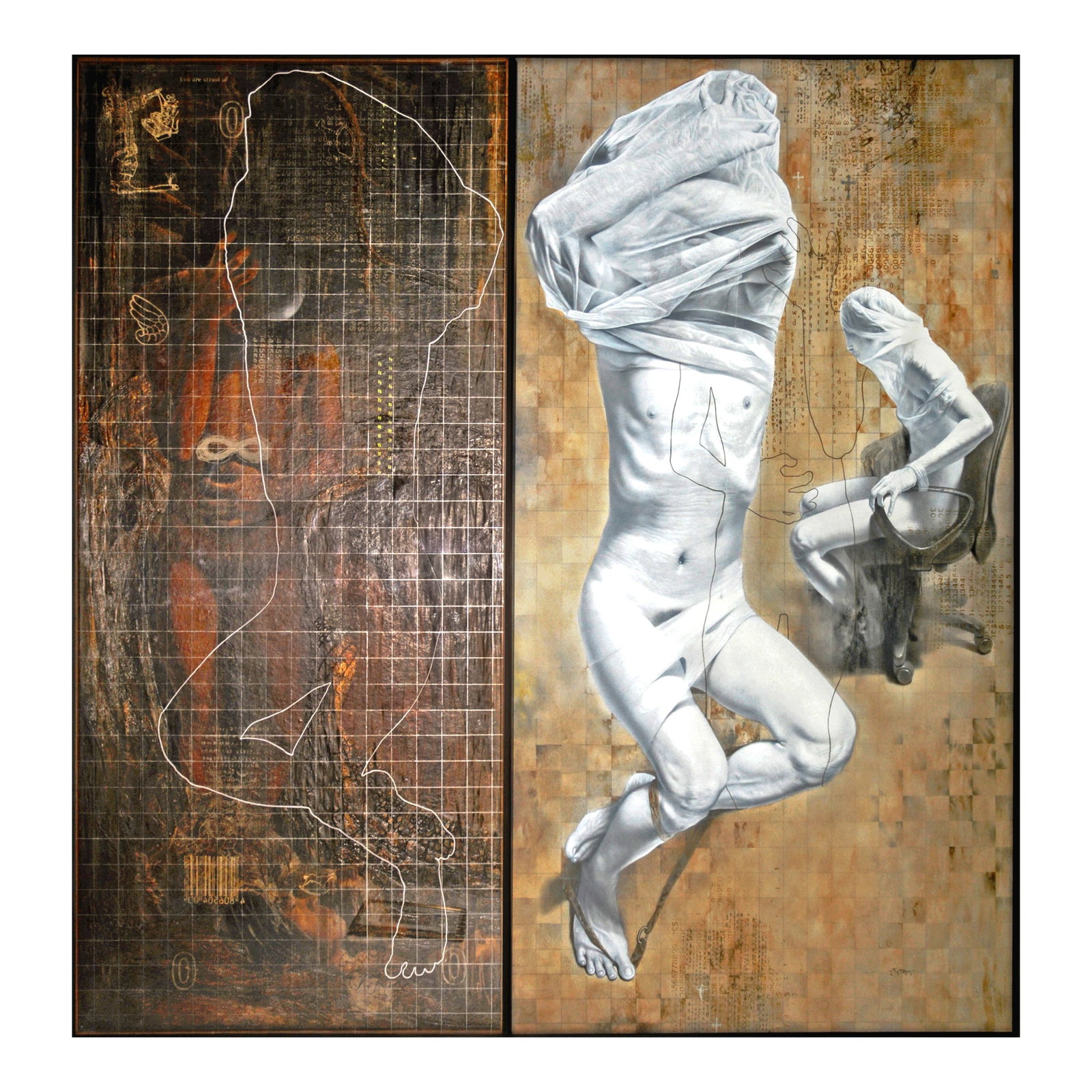 Ronald Ventura (b. 1973): Inside Out, Outside In signed and dated 2004 (lower right) oil on canvas 77 1/2" x 74 3/4" (197 x 190 cm) PROVENANCE Acquired directly from the artist Private collection, Germany