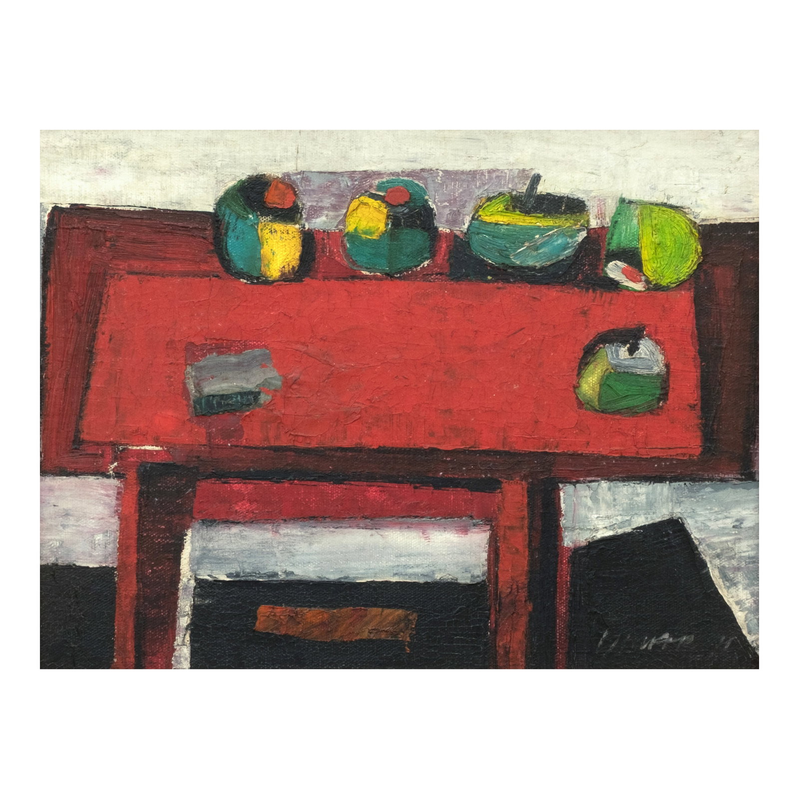 Ang Kiukok (1931 - 2005): PROPERTY FROM A D ISTINGUISHED COLLECTI ON Still Life Table with Fruits signed and dated 1971 (lower right) oil on canvas 9” x 12” (23 cm x 30 cm) Accompanied by a certificate issued by