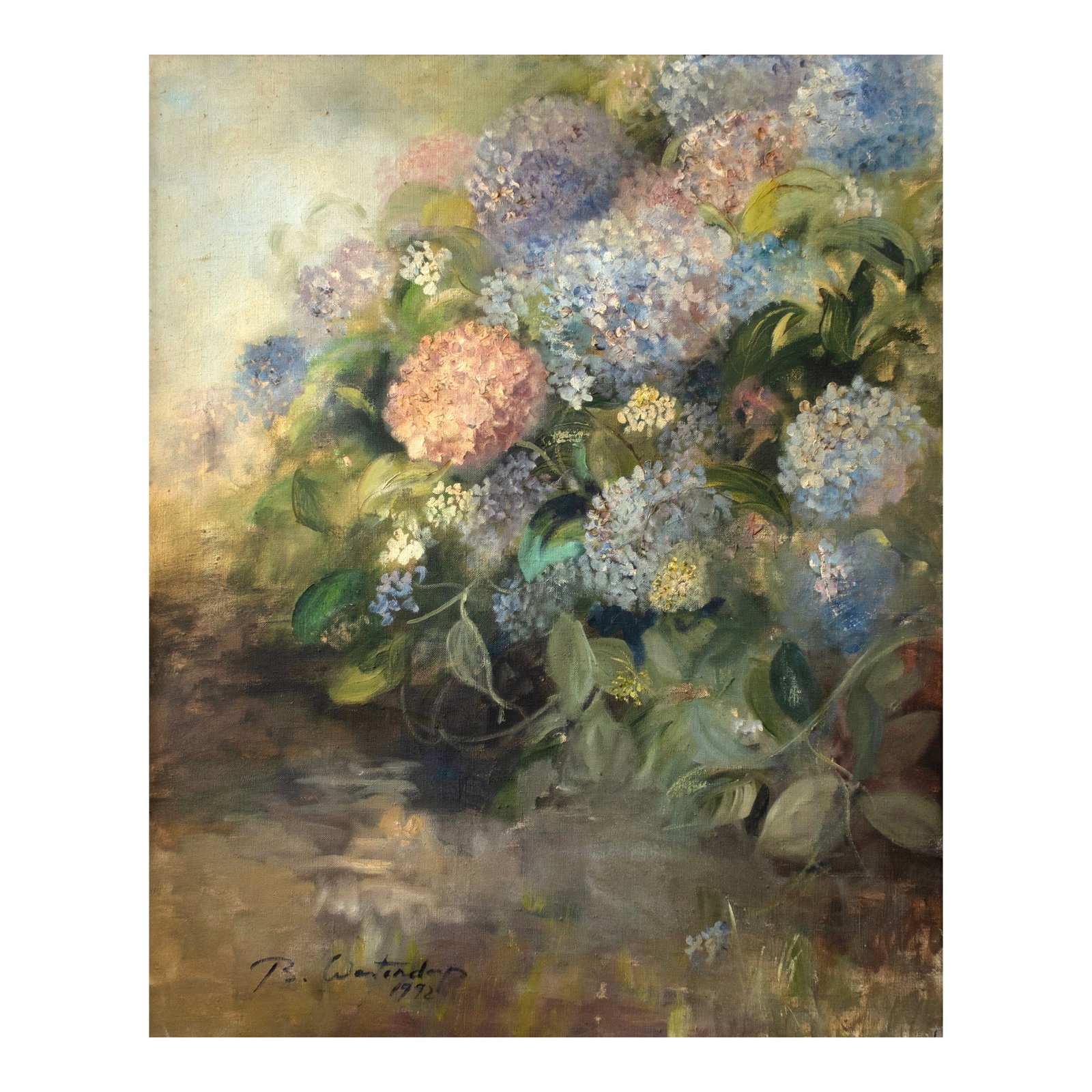 Betsy Westendorp (1927 - 2022): PROPERTY FROM A DISTINGUISHED COLLECTION Flowers signed and dated 1992 (lower left) oil on canvas 40” x 31 1/2” (100 cm x 80 cm) PROVENANCE Private collection, Manila