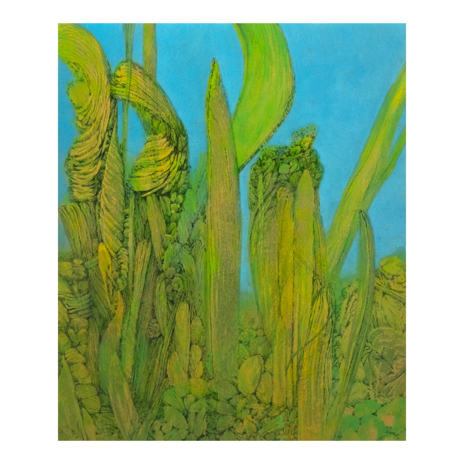Juvenal Sansó (1929 - 2025): PROPERTY FROM A DISTINGUISHED COLLECTION Unbowed Blooms signed (lower right) ca. 1970s acrylic on paper 18" x 15" (46 cm x 38 cm) Accompanied by a certificate issued by Fundacion Sans