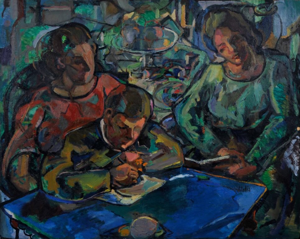 Untiled: Macario Vitalis (1898 - 1990) Signed (lower right) Ca. 1950 Oil on board 24 3/4" x 31" (62.87cm x 78.74cm) Private collection, Paris It has been mentioned that the pinnacle of Vitalis' art practice wa