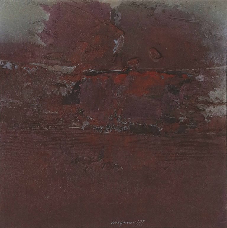 Untitled: Alfredo Liongoren (1944) Signed and dated (lower) 1977 Acrylic on canvas 24 1/2" x 24 1/2" (62.23cm x 62.23cm) Acrylic sand impasto, a medium which Liongoren experimented on in the mid 60s (or then th