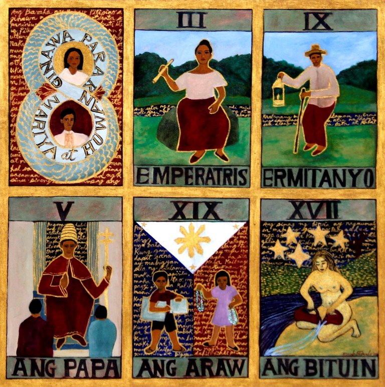 Brenda Fajardo: Brenda Fajardo Mayor Arcana IV signed and dated 2005 (lower right) oil on canvas 36" x 36" (91 cm x 91 cm) Brenda Fajardo is an artist whose work has been profoundly influenced by a great variety of o