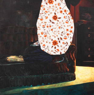 Yasmin Sison (b.1973): Untitled oil on canvas 48” x 48” (122 cm x 122 cm) In her early years of art directions, Yasmin Sison-Ching began experimenting with abstract expressionism. The artist then moves toward representa