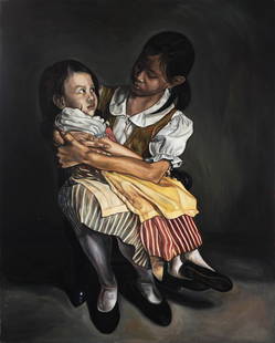 Yasmin Sison (b.1973): Hush signed (bottom) dated 2007 oil on canvas 60” x 48” (152 cm x 122 cm) Provenance: with Finale Art File Yasmin Sison has explored the expansive, infinite potentials that childhood and interacti