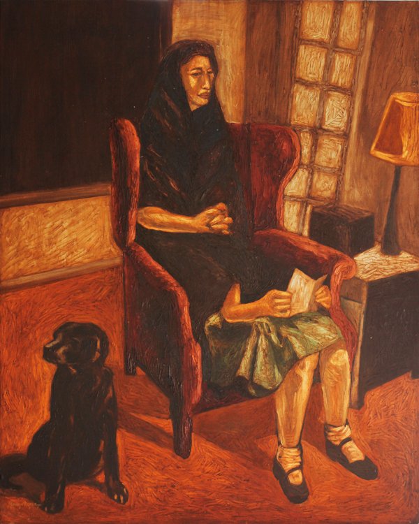 Marina Cruz (b.1982): I used to sit here with my dog signed and dated 2007 (lower left) oil on canvas 60” x 48” (152 cm x 122 cm) Exhibited: Art Informal, Recollections, Mandaluyong, Philippines, February 1, 2008 Liter