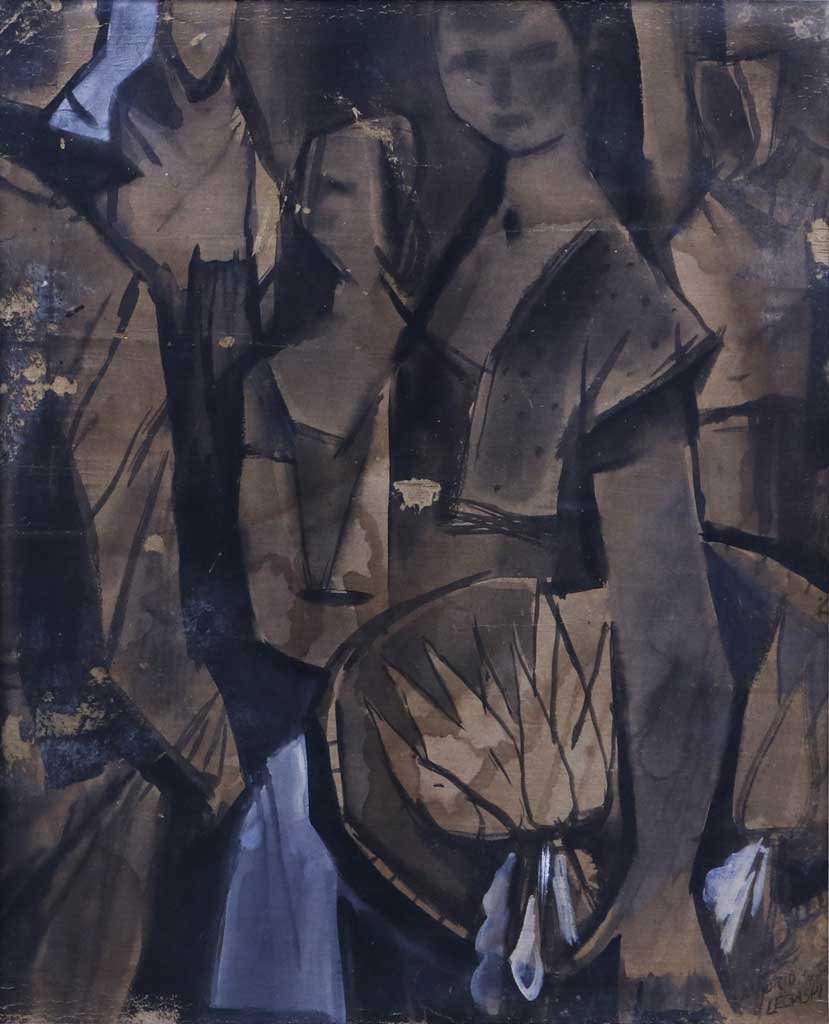 Cesar Legaspi (1917-1994): Fruit Vendor signed and dated 1954 (lower right) watercolor on paper 15 1/4” x 12 1/2” (39 cm x 32 cm)