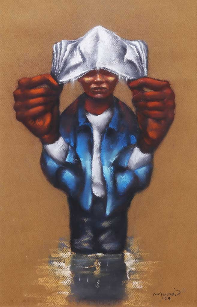 Joy Mallari (b.1966): Lusong signed and dated 2004 (lower right) pastel on paper 19 1/4” x 12 1/2” (49 cm x 31 cm) Provenance: Drawing Room