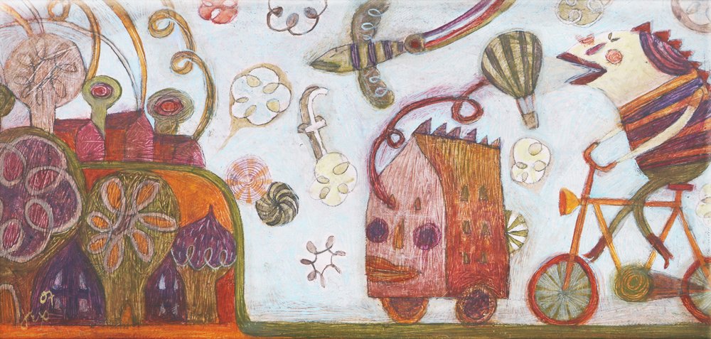 Dex Fernandez (b.1984): Untitled signed and dated 2007 (lower left) mixed media 7” x 15 1/4” (18 cm x 39 cm) Dex Fernandez’ evocative brand of art has captivated numerous audiences — both locally and internationally.