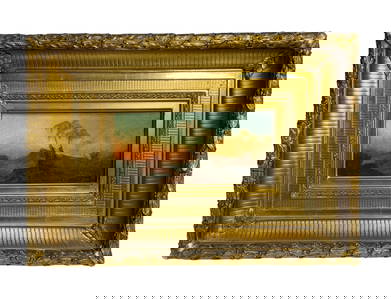 Attributed to Albert Bierstadt (1830 –1902) Oil on Board Tropical Landscape