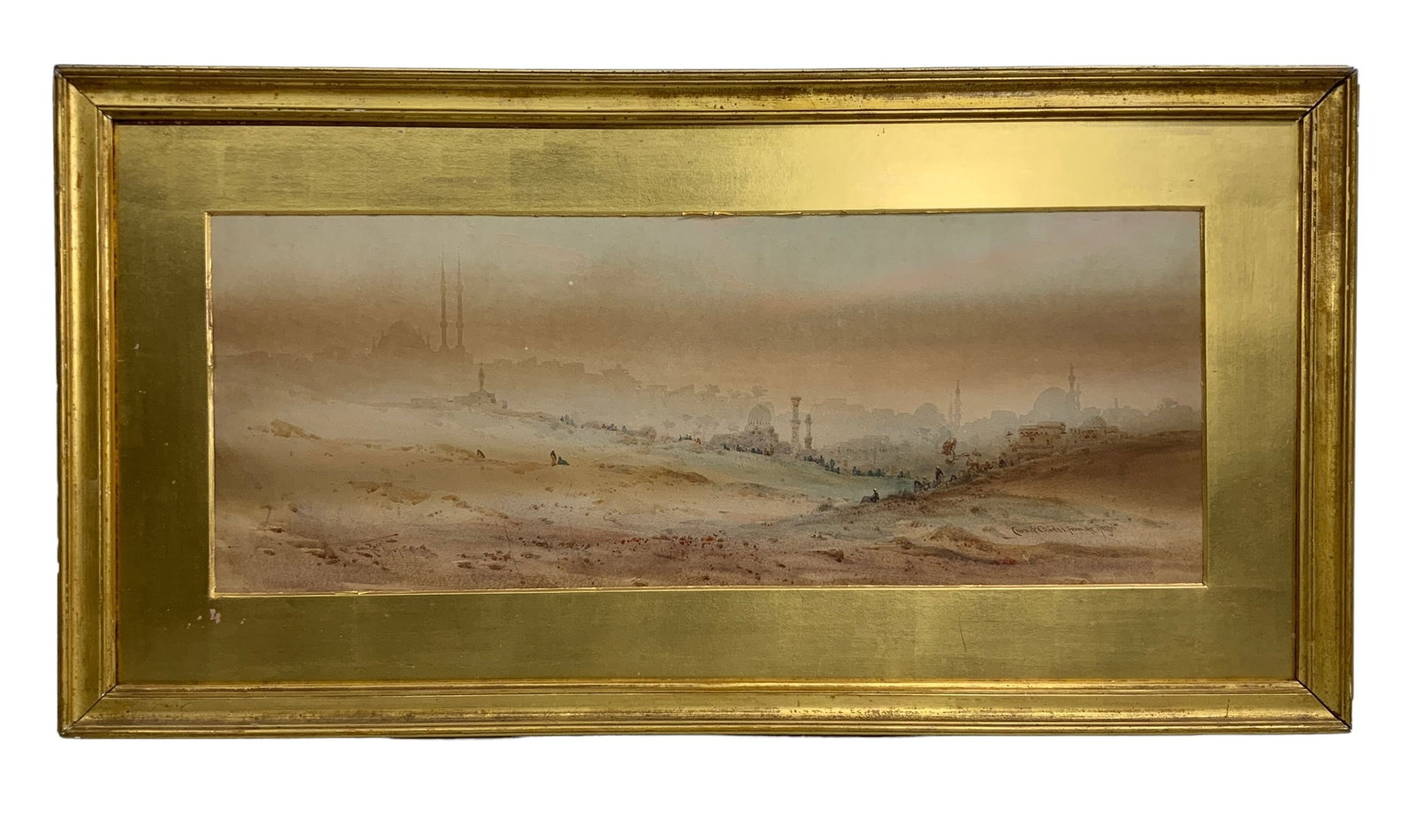 Augustus Osborne Lamplough (1877-1930) Watercolor Cairo and Citadel from the Desert (1 of 8)
