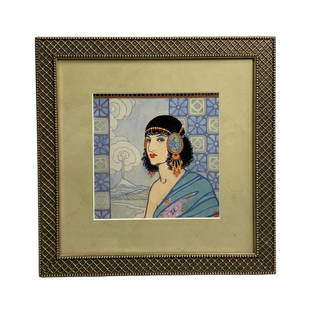 Dorothy Foster Brown (Born 1901) Gouache on Paper Vesuvius: Dorothy Foster Brown (Born 1901) Gouache on Paper Vesuvius. Sight size is 6 5/8” by 6 5/8”. Frame size is 12.5” by 12.5”. Signed with monogram lower right. In very good