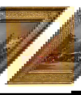 George Washington Nicholson (1832-1912) Oil on Panel Arabian Market Scene.: George Washington Nicholson (1832-1912) Oil on Panel Arabian Market Scene. Sight size is 16.5” by 12.75”. Frame size is 25” by 21”. Signed and dated 1887 lower left. Frame