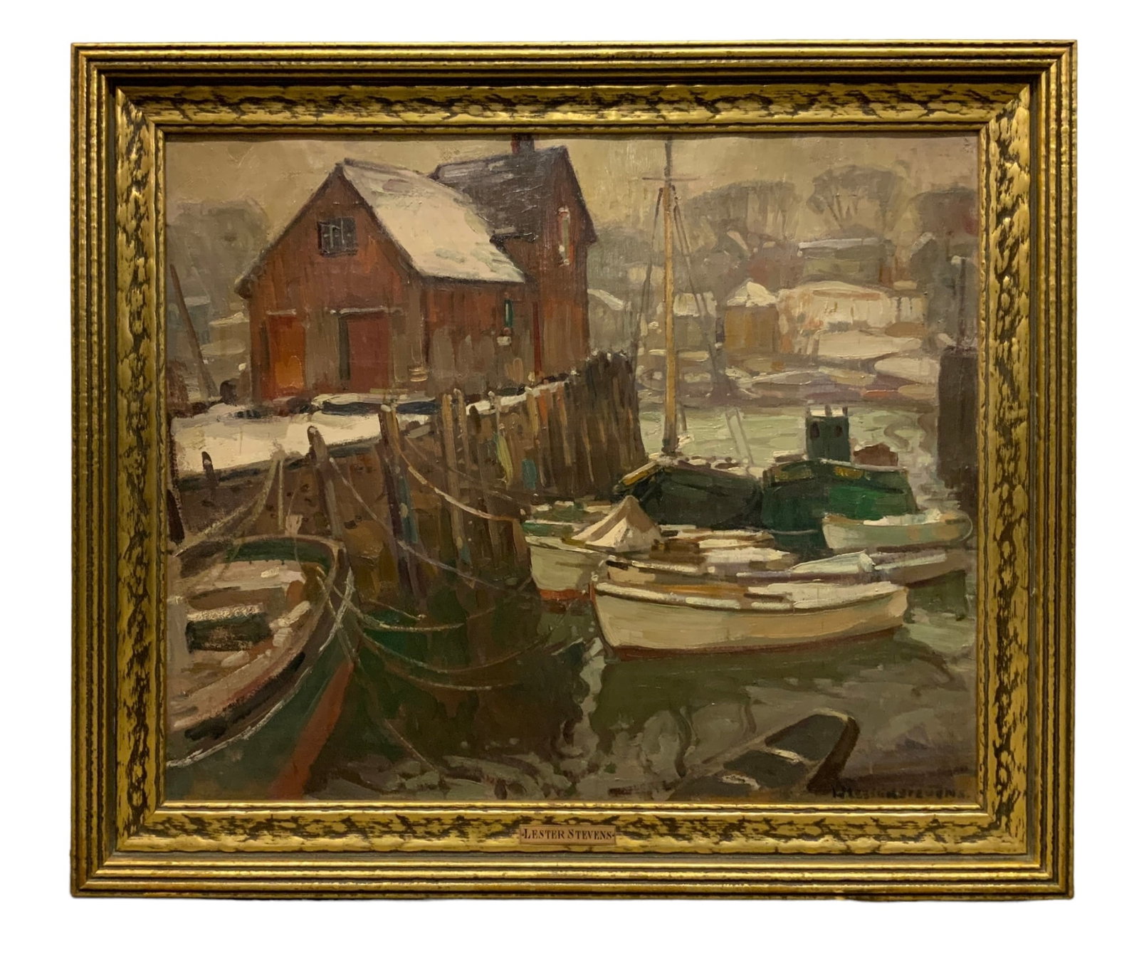 William Lester Stevens (1888-1969) Double Sided Oil on Canvas Motif #1 Rockport and Landscape with (1 of 8)
