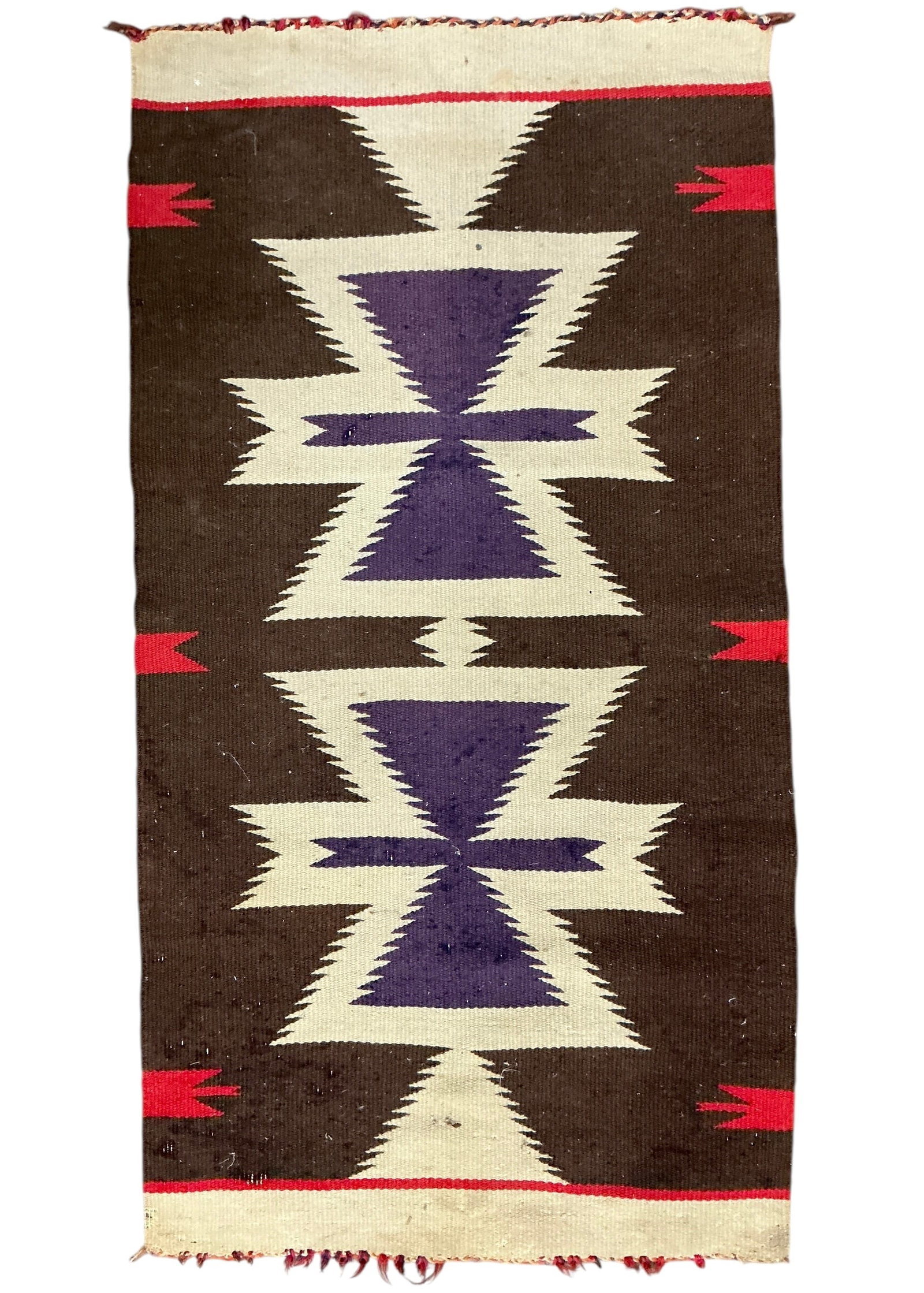 Vintage 1930s Navajo Small Rug Weaving With Purple Dye. (1 of 4)