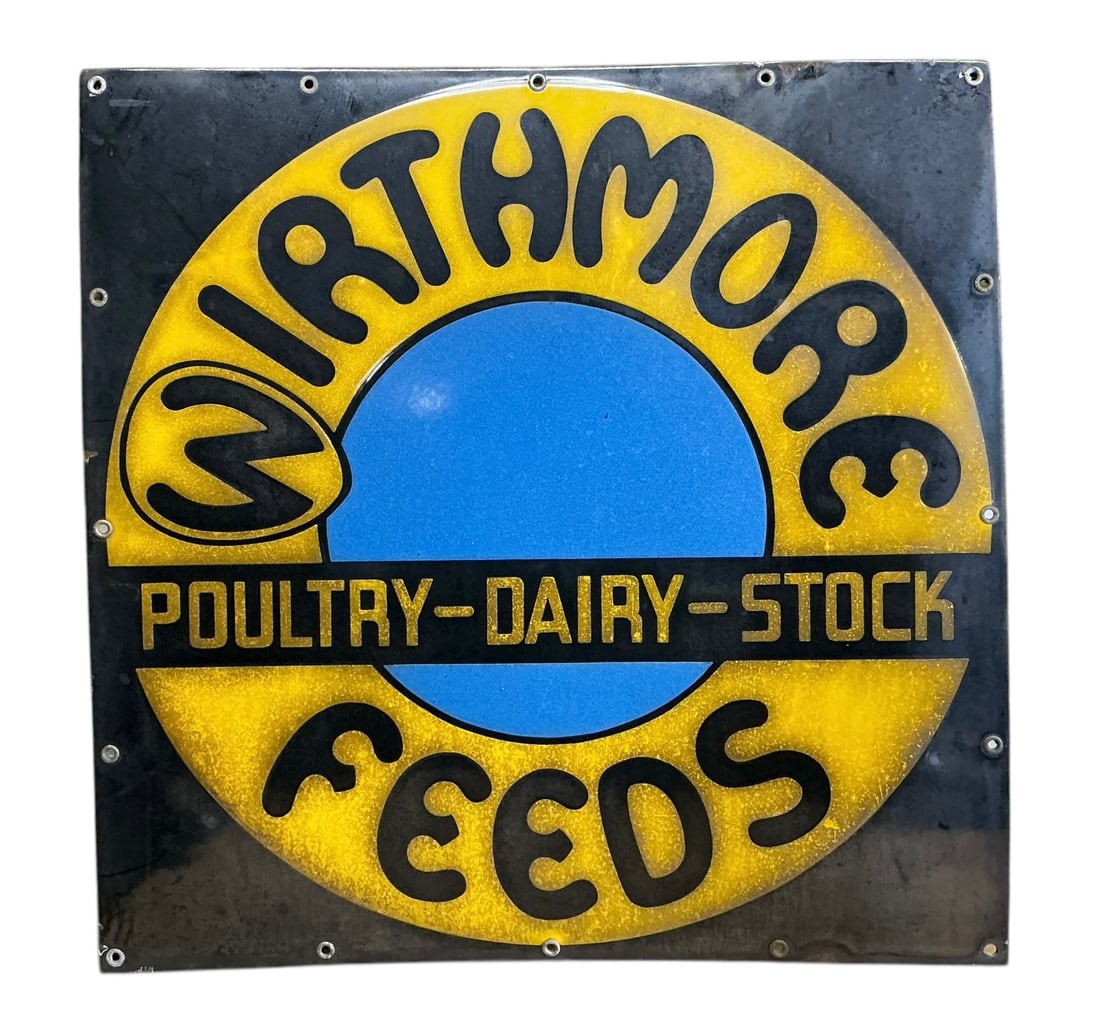 Vintage Wirthmore Feeds Enamel Trade Advertising Sign (1 of 5)