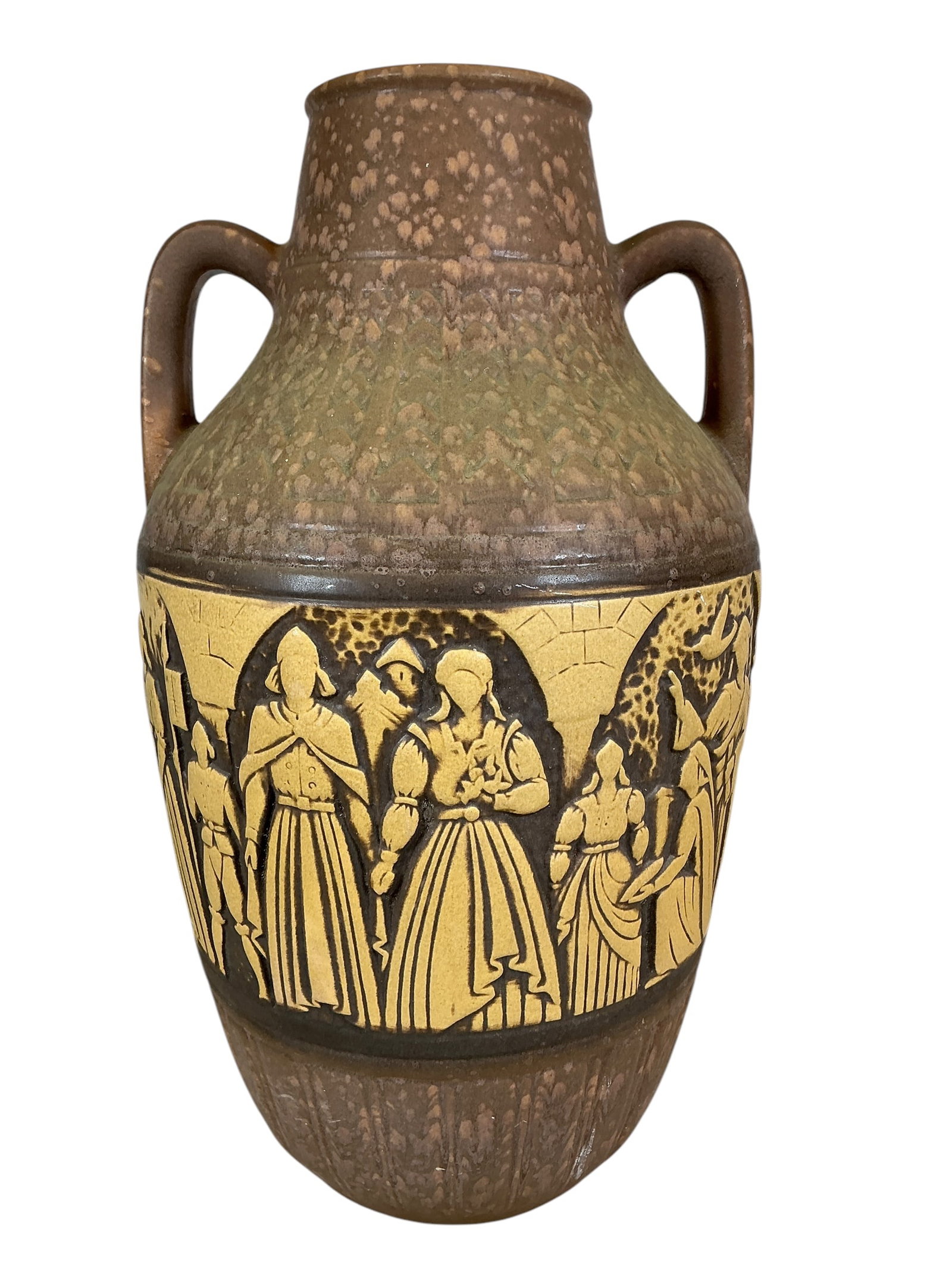 Monumental 22.75 Inches Tall Amphora Form West Germany Art Pottery Floor Vase. (1 of 6)